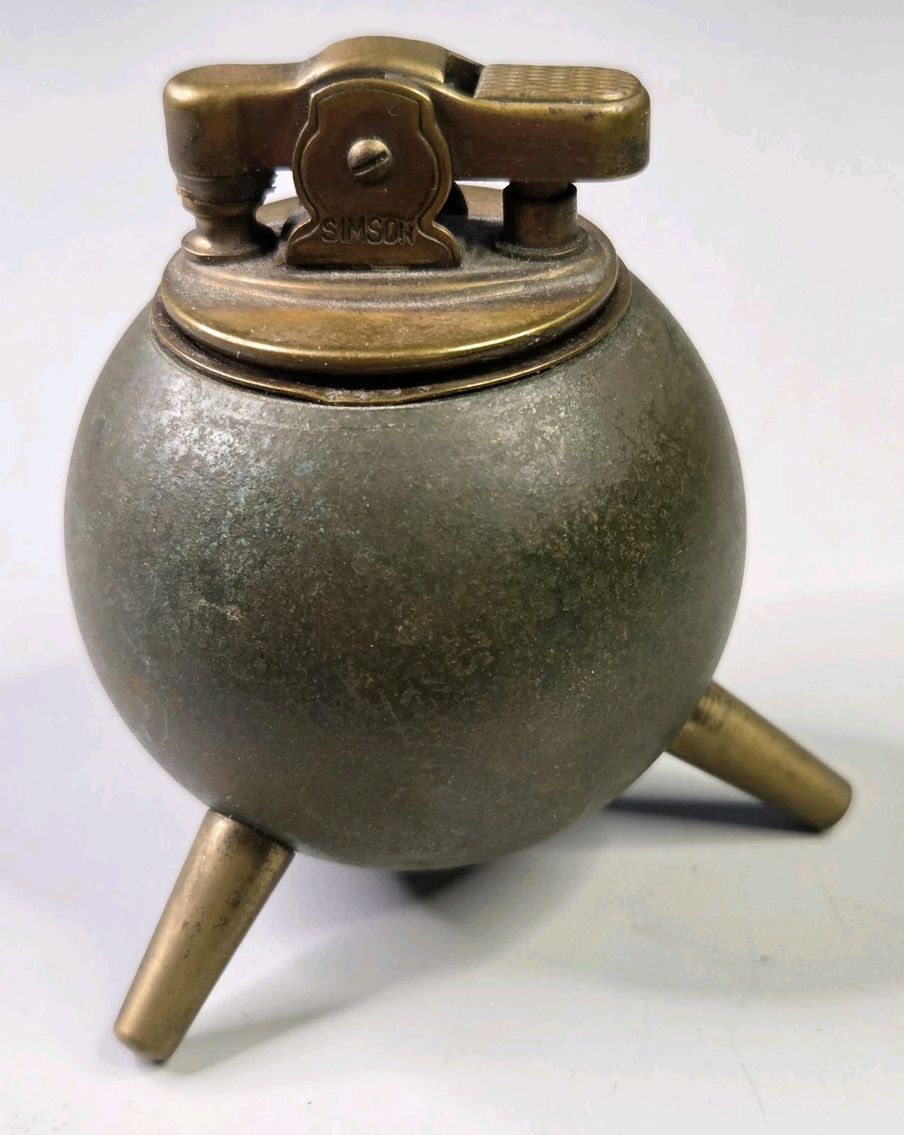 Vintage Simson Tripod Brass Table Cigarette Lighter MCM Atomic