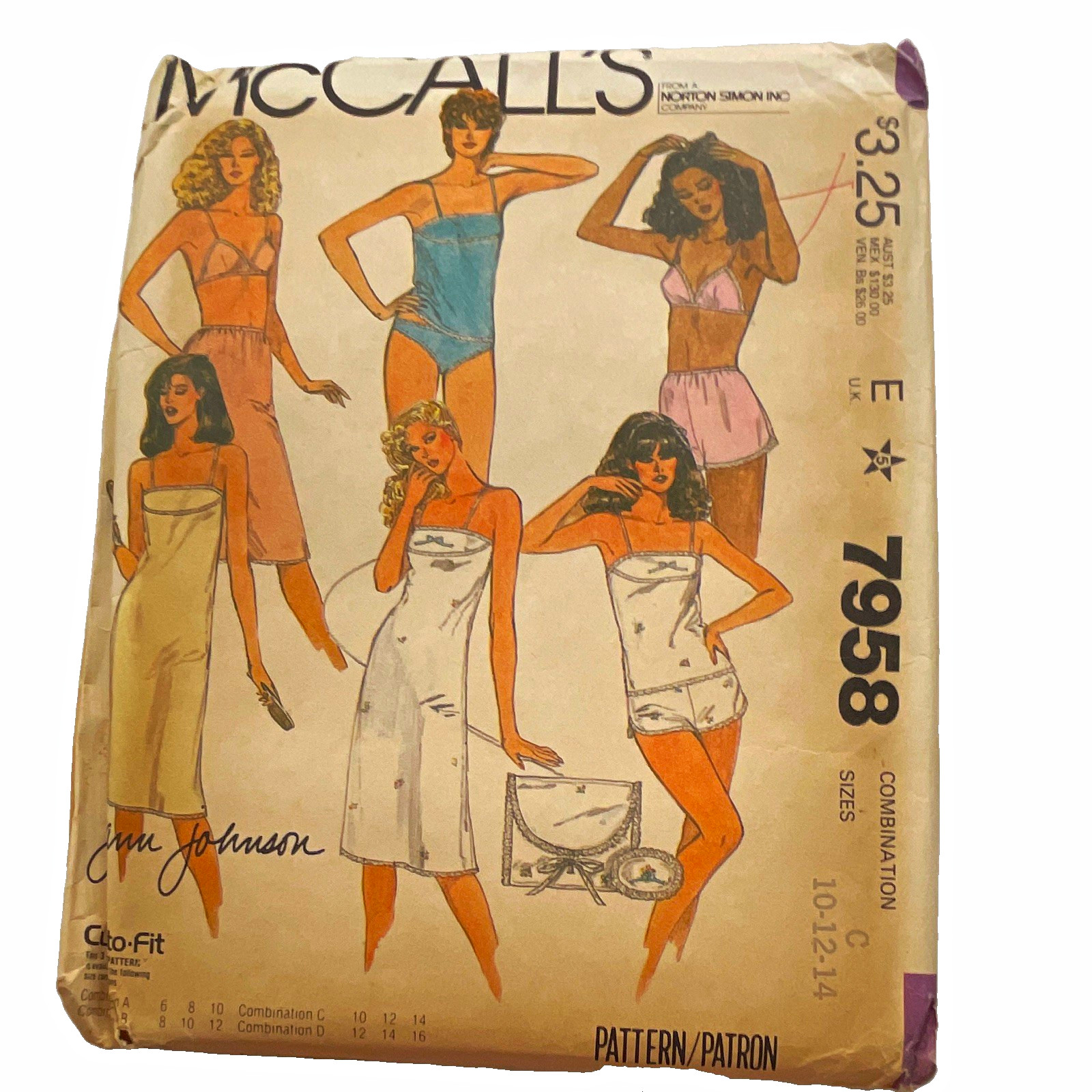 McCall's 7958 Women's Vintage Lingerie Sewing Pattern Slip Teddy Camisole McCall's 7958 Women's Vintage Lingerie Sewing Pattern Slip Teddy Camisole