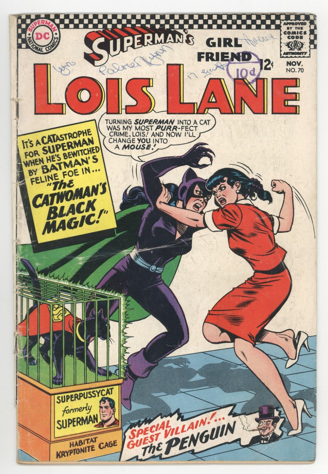Superman\'s Girlfriend Lois Lane #70🐈‍⬛1st Silver Age Catwoman🐈‍⬛DC Comics 1966