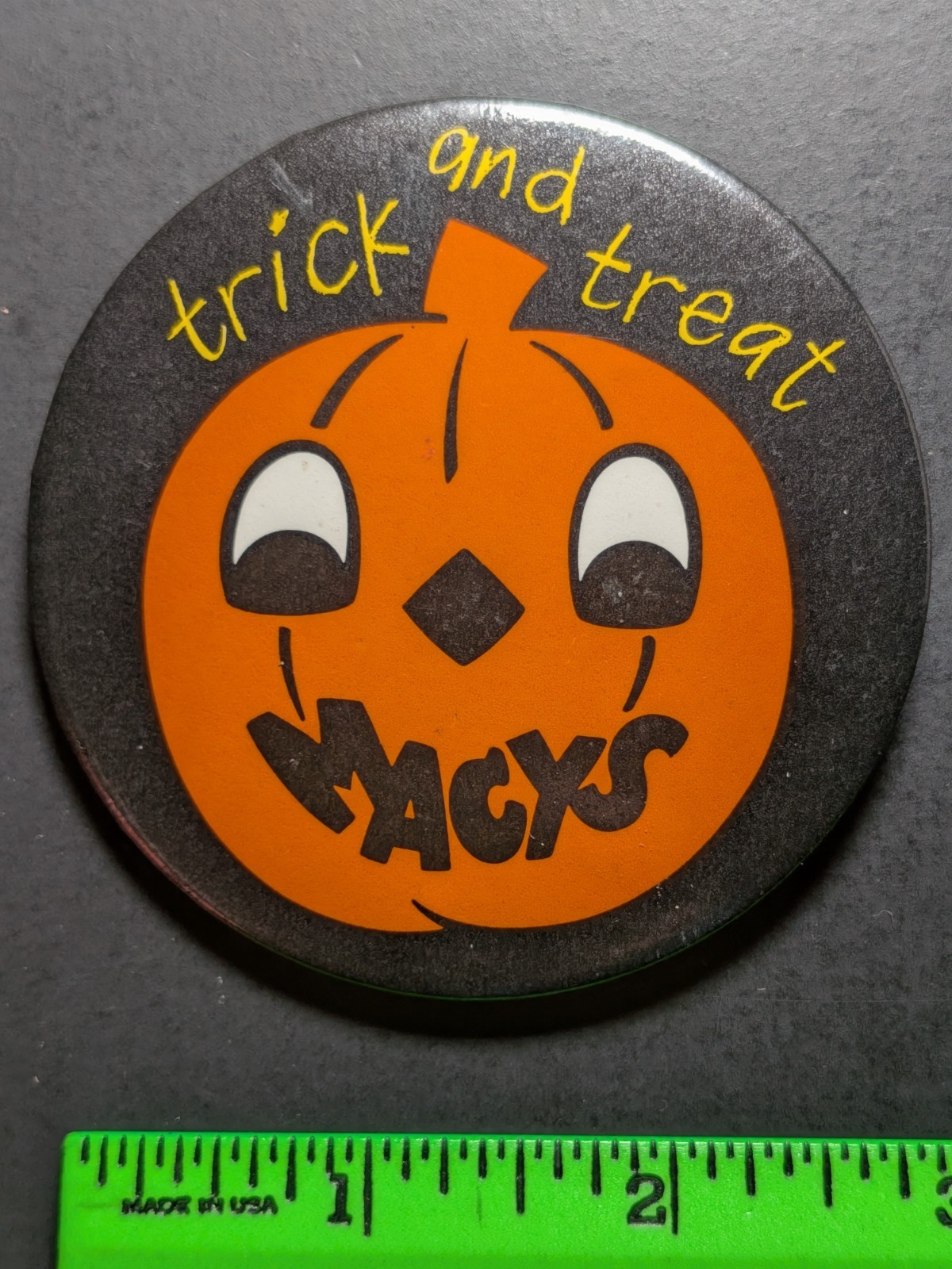 Vintage Macy\'s Department Store Trick or Treat Halloween Pinback Pin