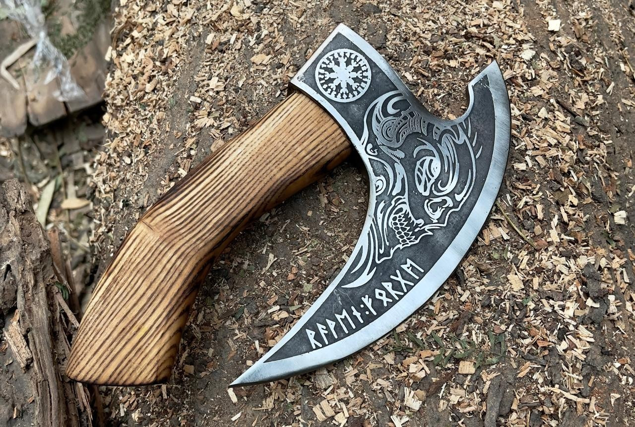 Awesome Handmade pizza cutter axe with leather sheath, Best Gift For Him Her Awesome Handmade pizza cutter axe with leather sheath, Best Gift For Him Her