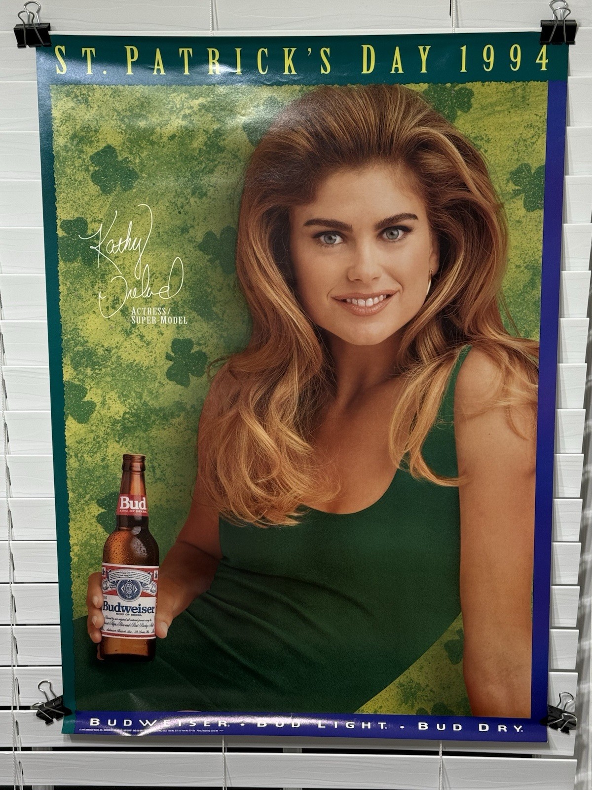 Kathy Ireland Poster 1994 Budweiser St. Patrick\'s Poster Sexy Kathy Ireland Poster 1994 Budweiser St. Patrick\'s Poster Sexy