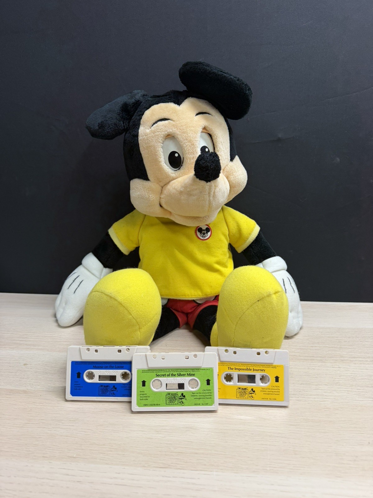 Vintage Worlds of Wonder Talking Mickey Mouse Animatronic Plush 3 Tapes - Works