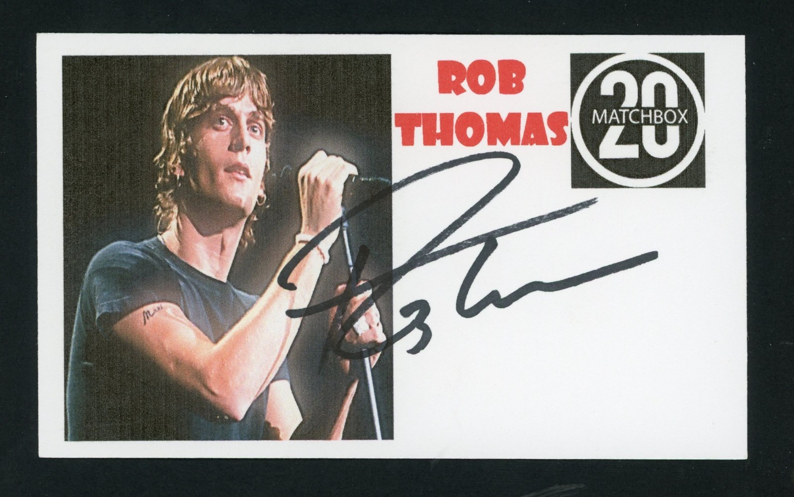 Rob Thomas Lead Singer Band Match Box Twenty Signed 3x5 Index Card G1382