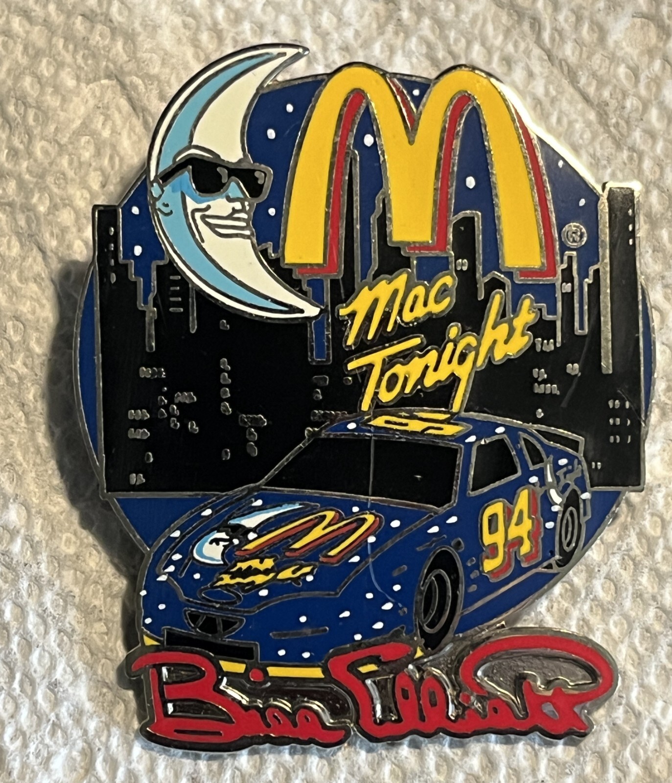 Bill Elliot #94 McDonalds Racing 1998 Vintage NASCAR Racing Hat/Lapel Pin New Bill Elliot #94 McDonalds Racing 1998 Vintage NASCAR Racing Hat/Lapel Pin New