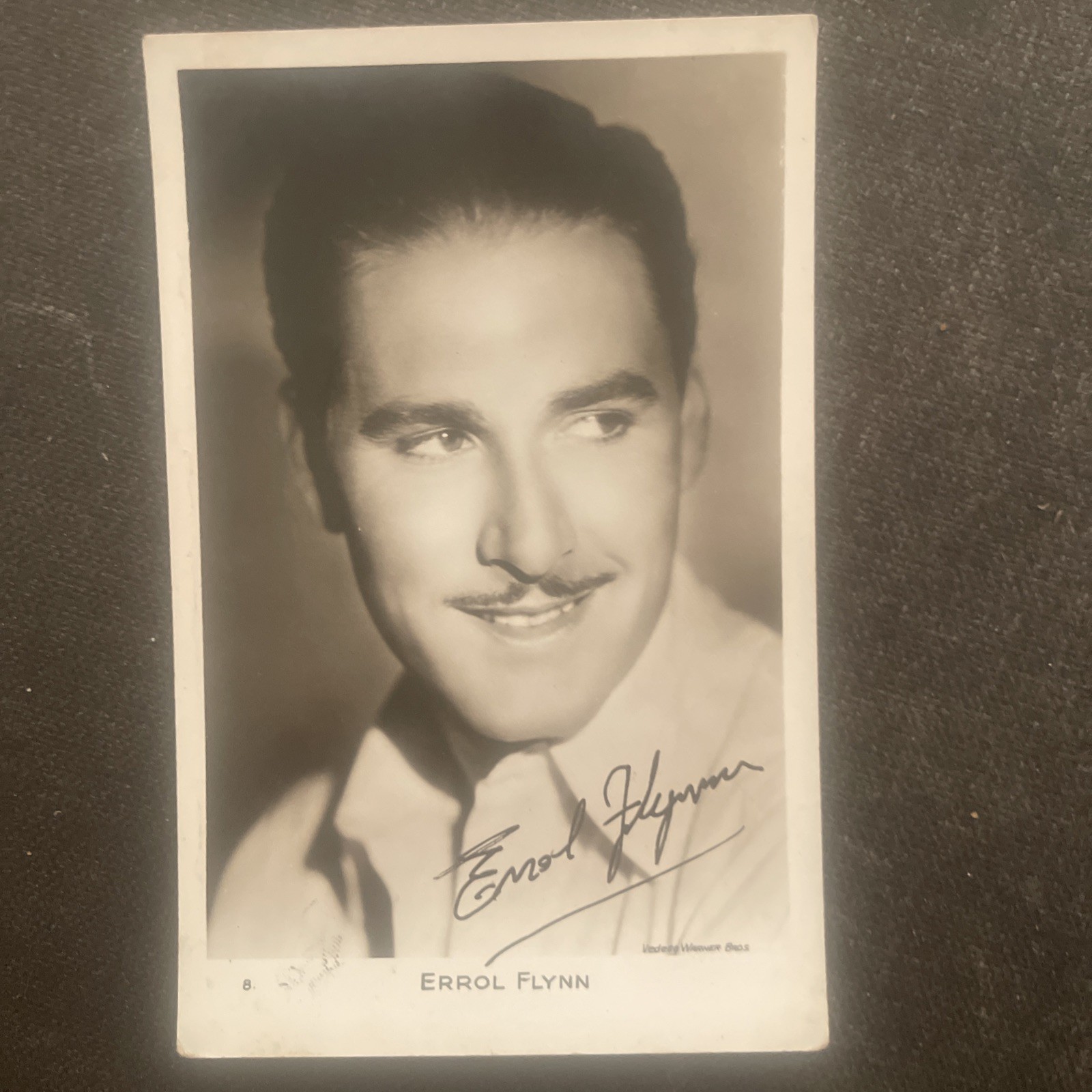 Vintage Errol Flynn Cinema Postcard Signature Original Autograph