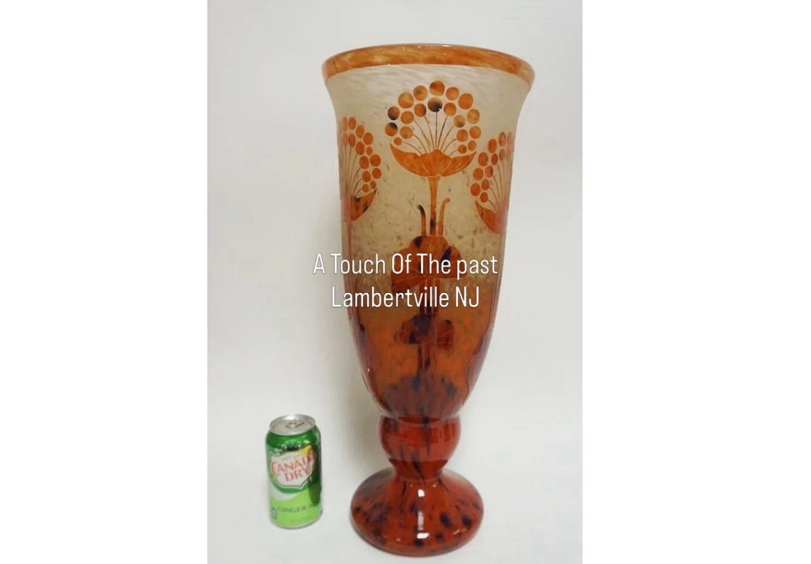 Monumental 20” Le Verre Francais Cameo Vase
