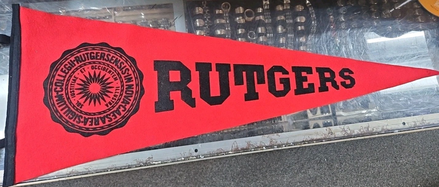1940s 1950s Old Vintage Rutgers University New Jersey Felt Pennant 28 1940s 1950s Old Vintage Rutgers University New Jersey Felt Pennant 28