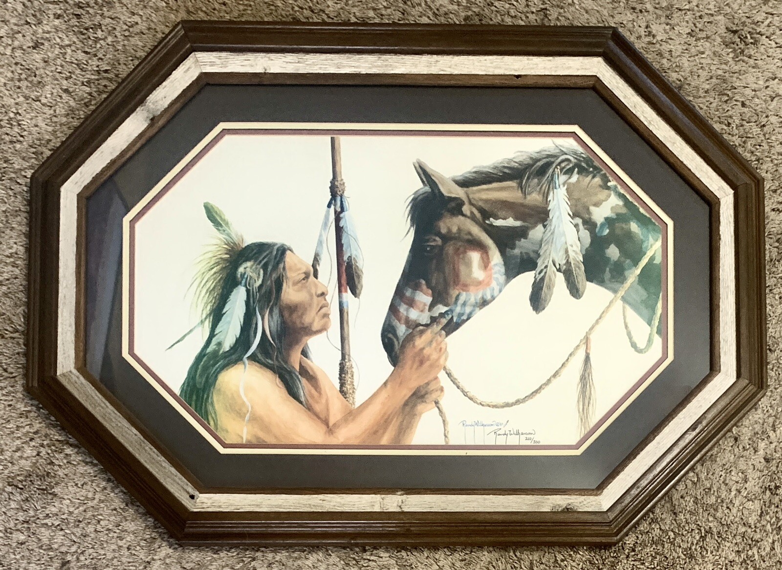 Randy Wilkerson “Painted Partners” Native American w/ Horse Hand Signed Print