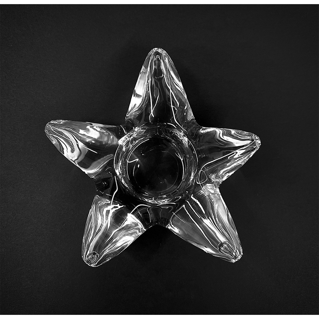 ORREFORS Crystal Vintage Starfish Votive by Per. B Sundberg Made in Sweden