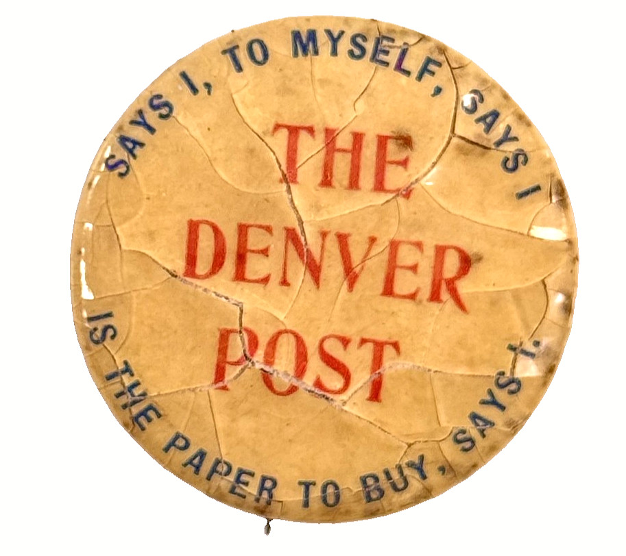 RARE 1900 Antique Celluloid Denver Post RARE 1900 Antique Celluloid Denver Post