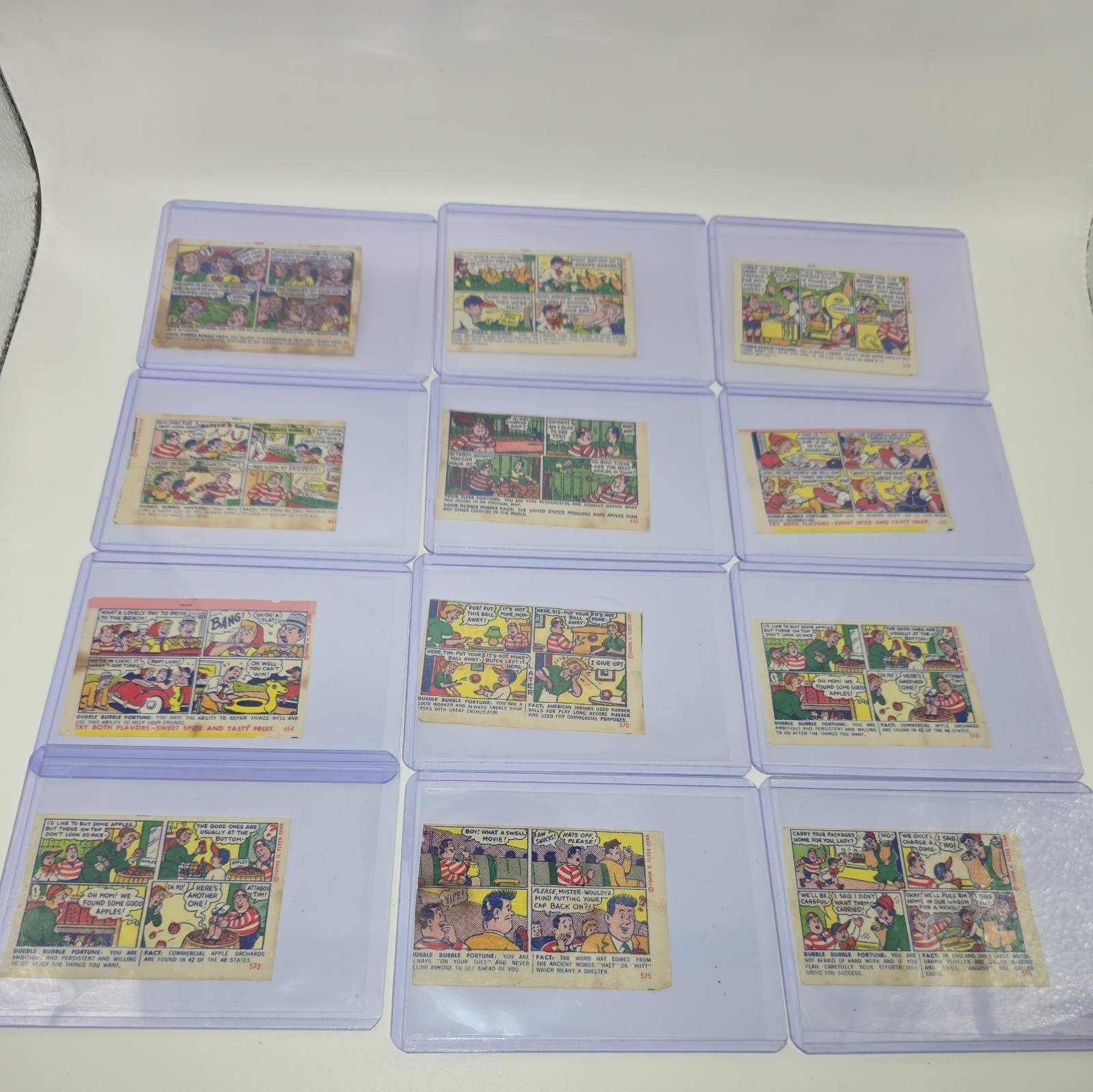 FLEER DUBBLE BUBBLE GUM WRAPPERS COMICS- LOT OF 25  #345-649
