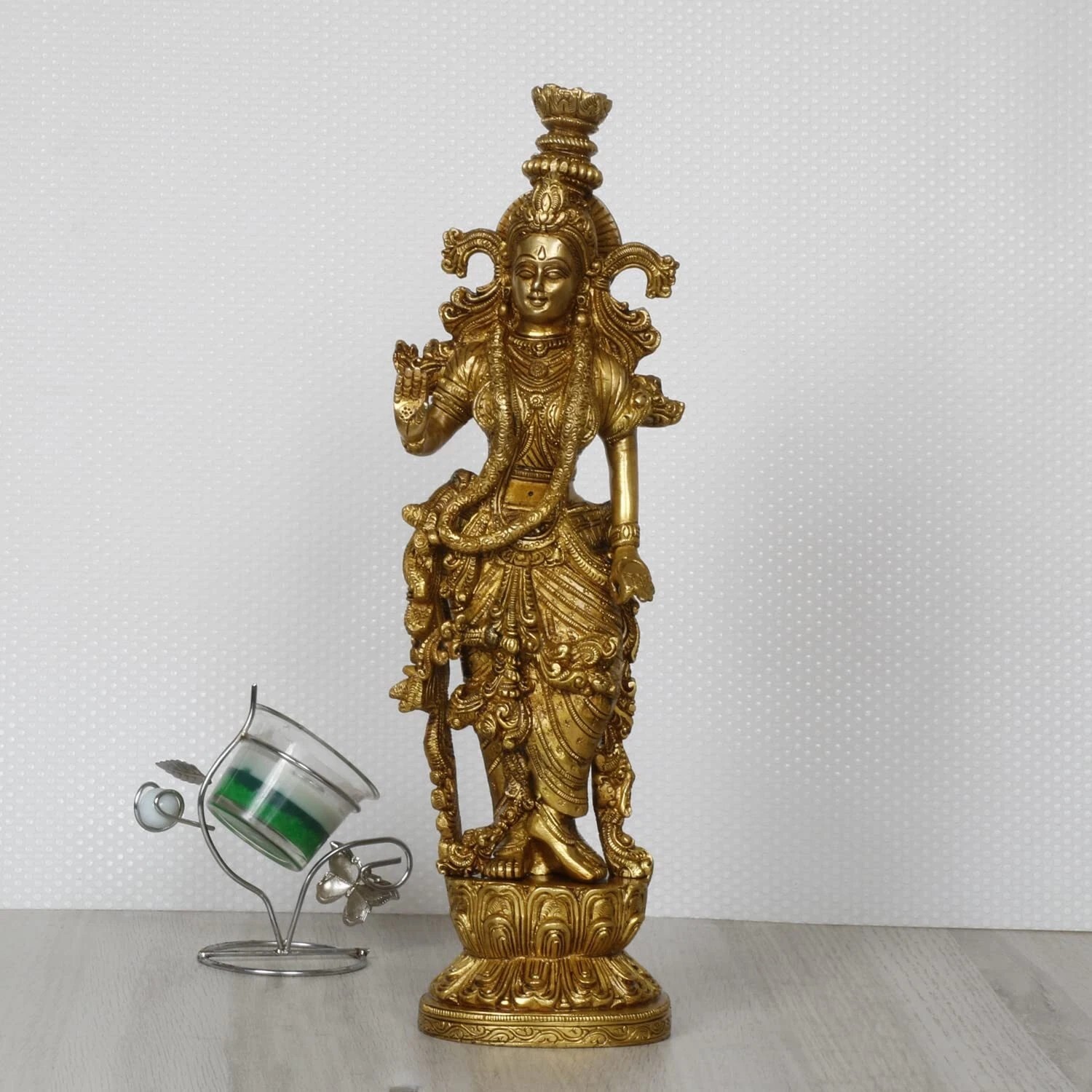 Radha Ji Brass Statue 14 Inch Hindu Goddess Idol for Home Temple Vastu & Puja