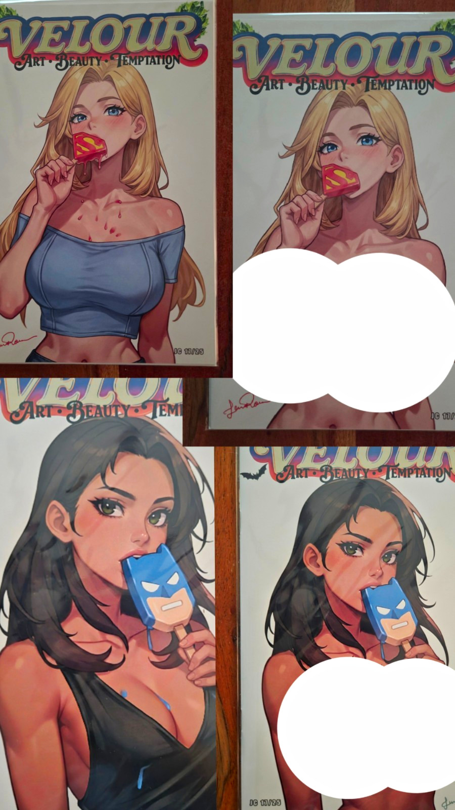 Velour: Art, Beauty, Temptation Graphic Novel All 4. Superman And Batman Covers Velour: Art, Beauty, Temptation Graphic Novel All 4. Superman And Batman Covers