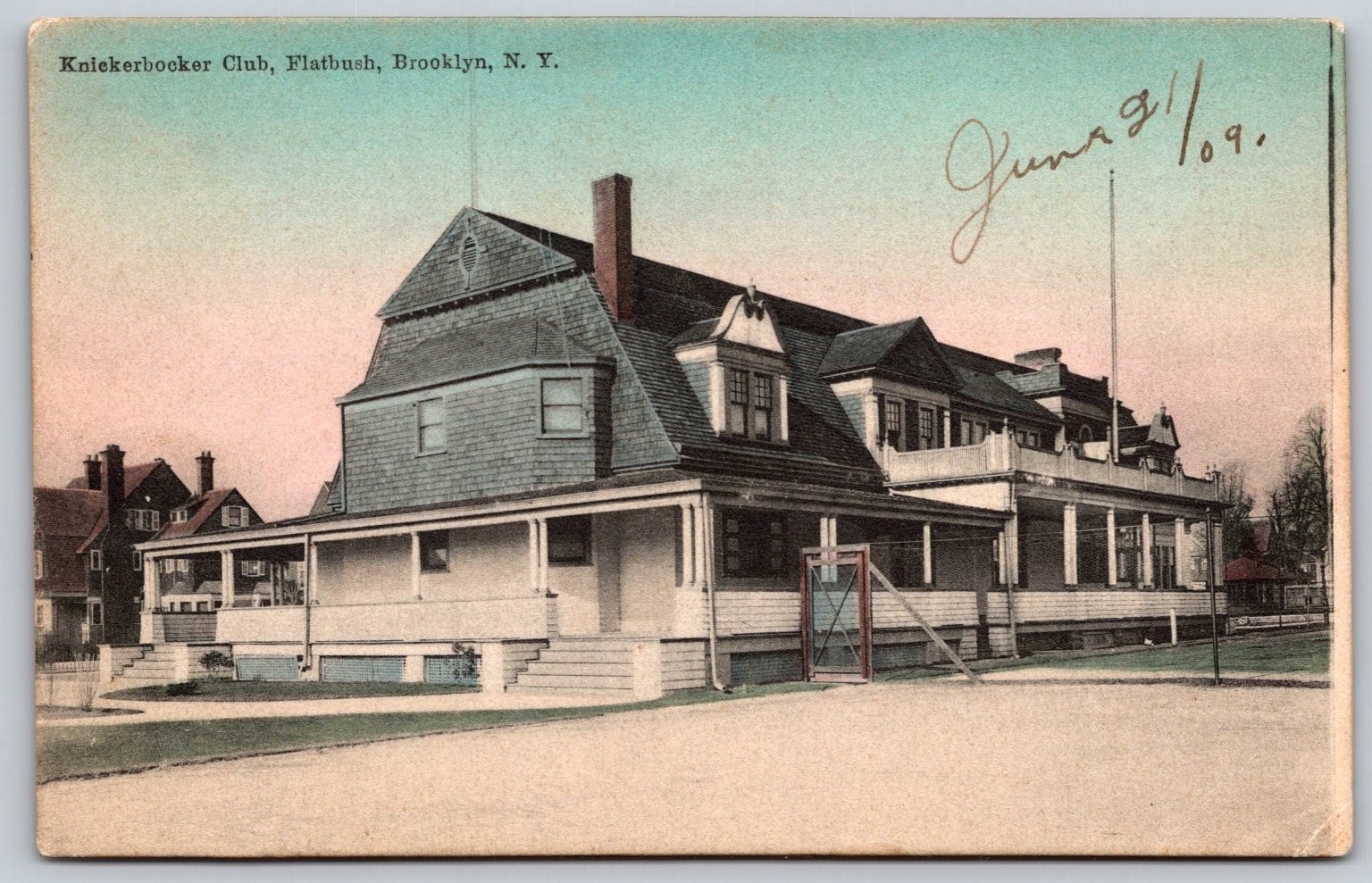 1909 Knickerbocker Club Flatbush Brooklyn NY Postcard H. Hagemeister Co. BB466