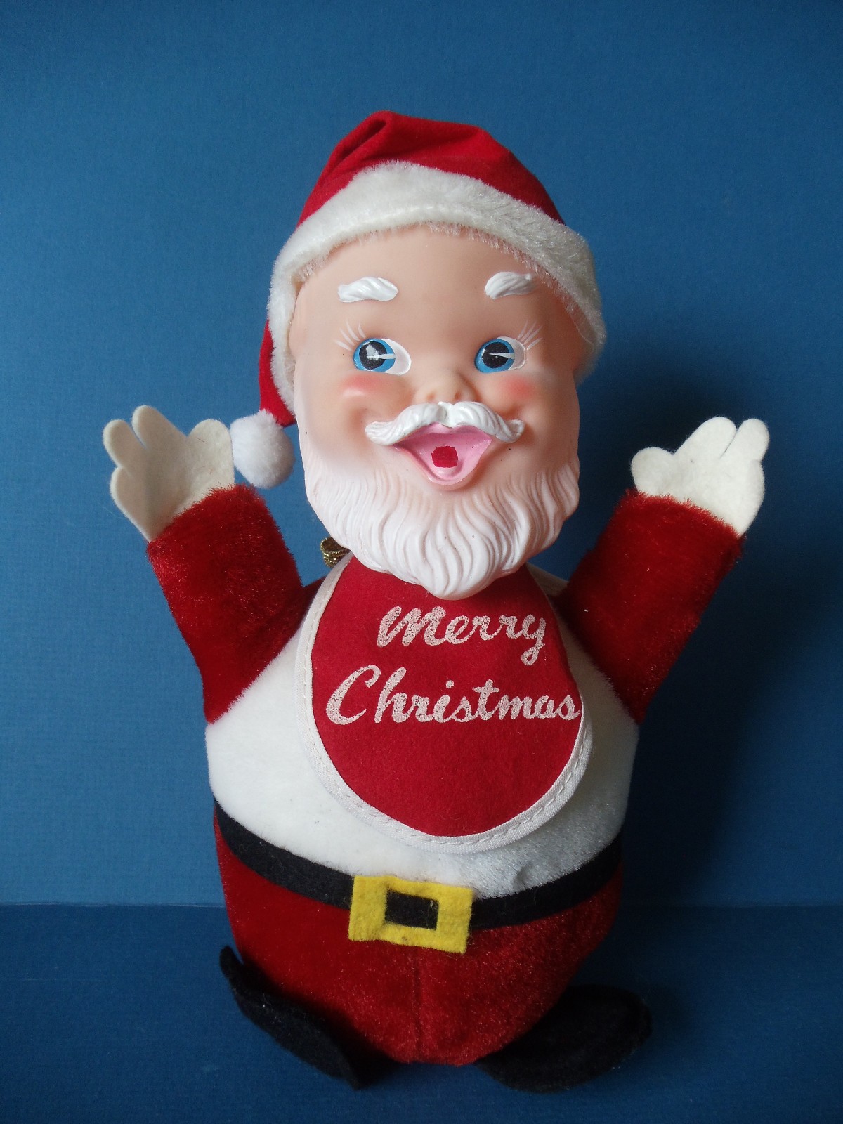 Vintage 1950s-60s Gund Musical Chime ROLY POLY SANTA Vinyl Head Doll Japan Vintage 1950s-60s Gund Musical Chime ROLY POLY SANTA Vinyl Head Doll Japan