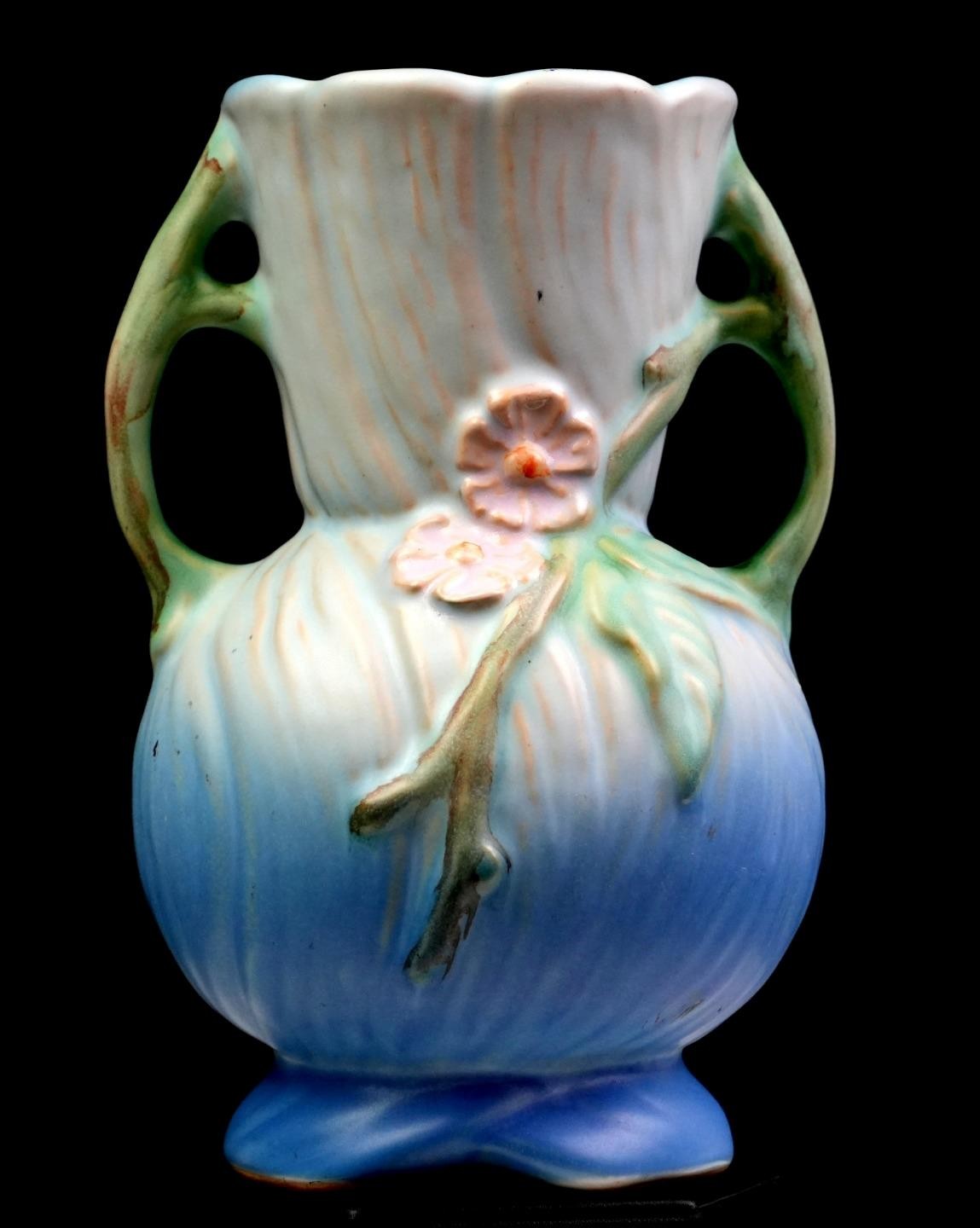 Weller Art Pottery Roba Periwinkle Blue Vintage 6 1/2
