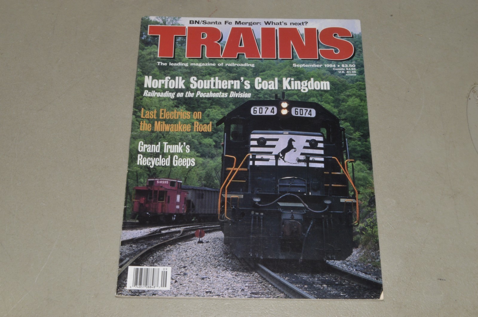 Trains Magazine RR September 1994 BN/Santa Fe Merger Norfolk Southern Milwaukee