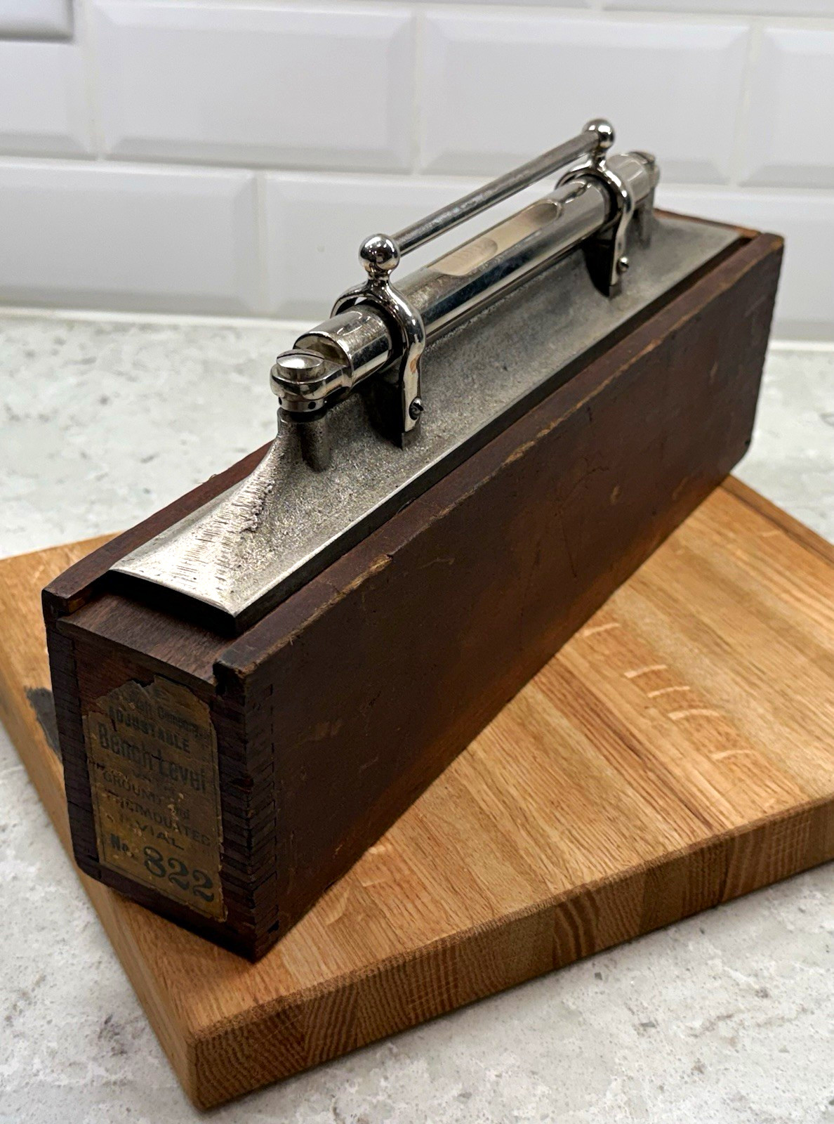 Antique Goodell-Pratt No. 822 Nickel-Plated Adjustable Bench Level –fingerbox Antique Goodell-Pratt No. 822 Nickel-Plated Adjustable Bench Level –fingerbox