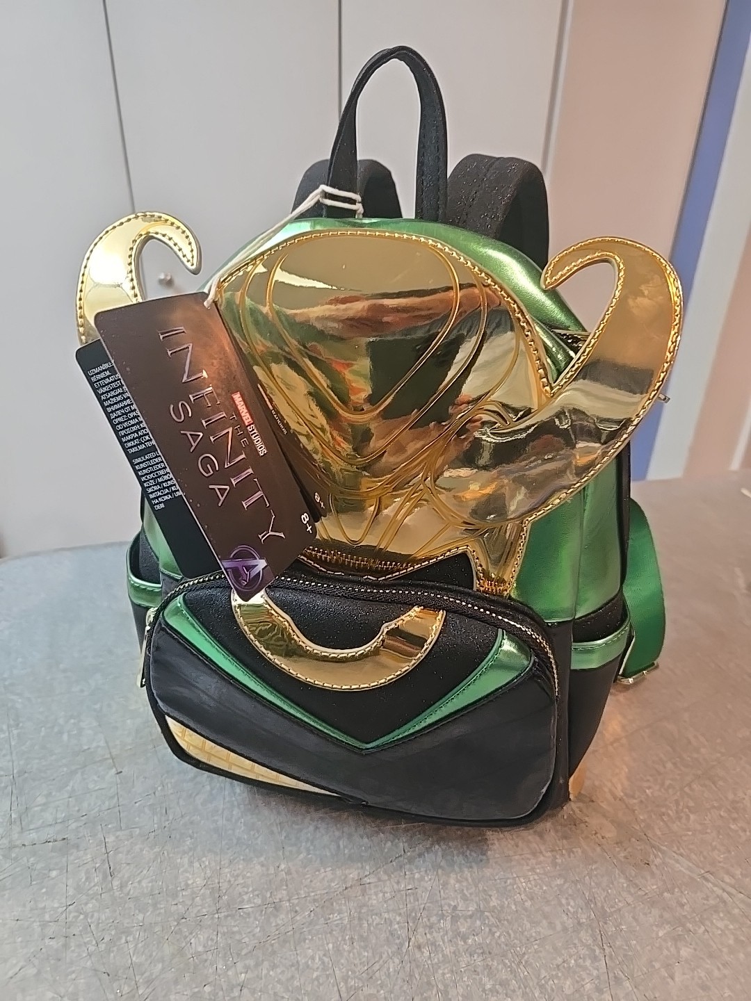 Marvel Infinity Saga Hard Tag Metallic Loungefly Loki Backpack NWT 671803393288