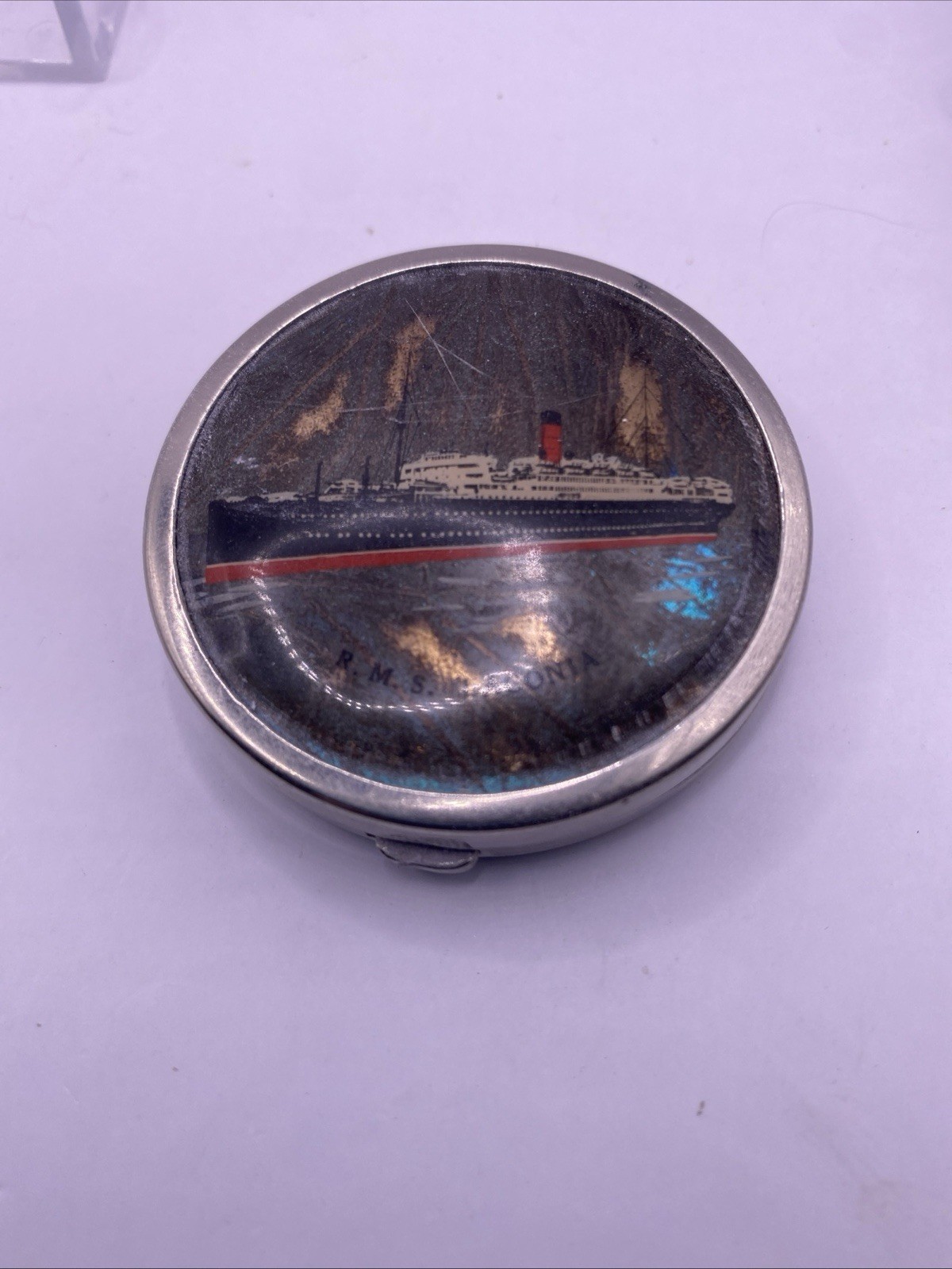 Cunard Steamship R.M.S. Laconia Lady’s Compact 1921 - 1942 Souvenir Cunard Steamship R.M.S. Laconia Lady’s Compact 1921 - 1942 Souvenir