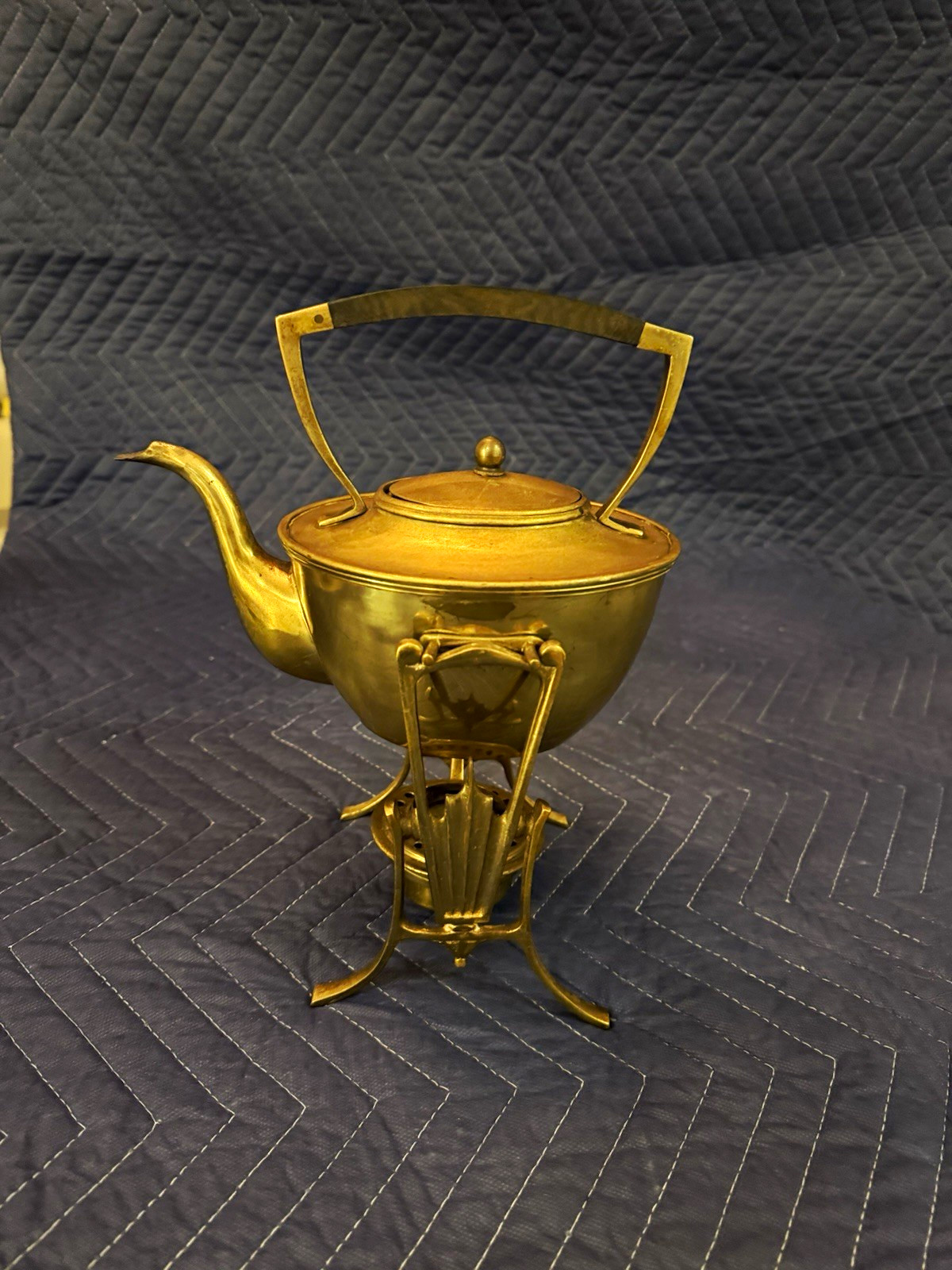 Antique William Soutter & Sons Brass Spirit Kettle Stand & Burner Birmingham Eng