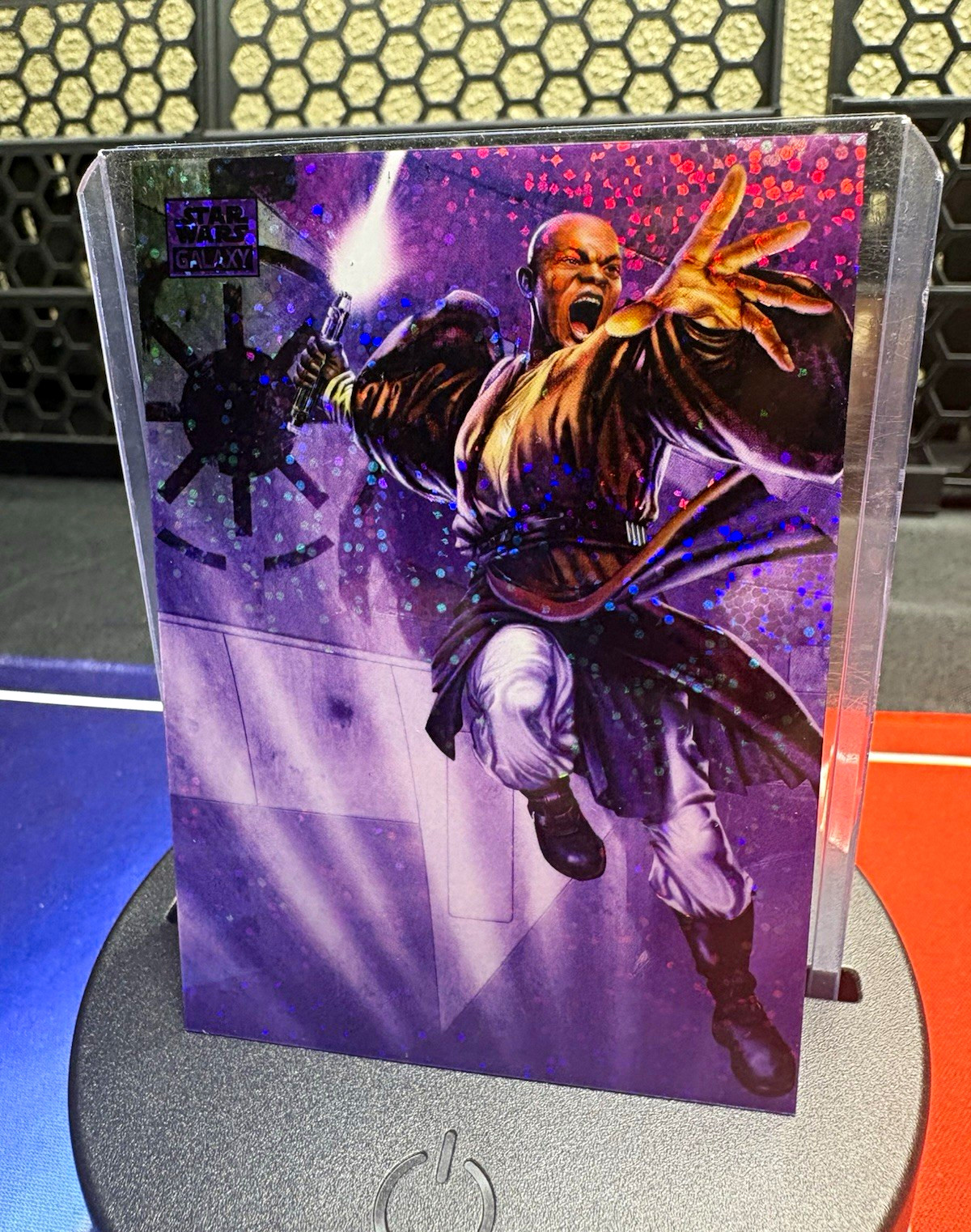 2025 Topps Star Wars Galaxy Mace Windu Archives Purple Speckle #31 035/125