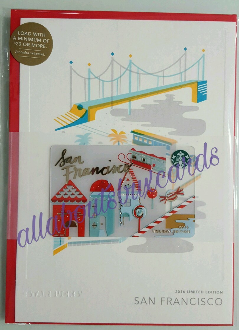 Starbucks 2016 San Francisco Holiday City Card 