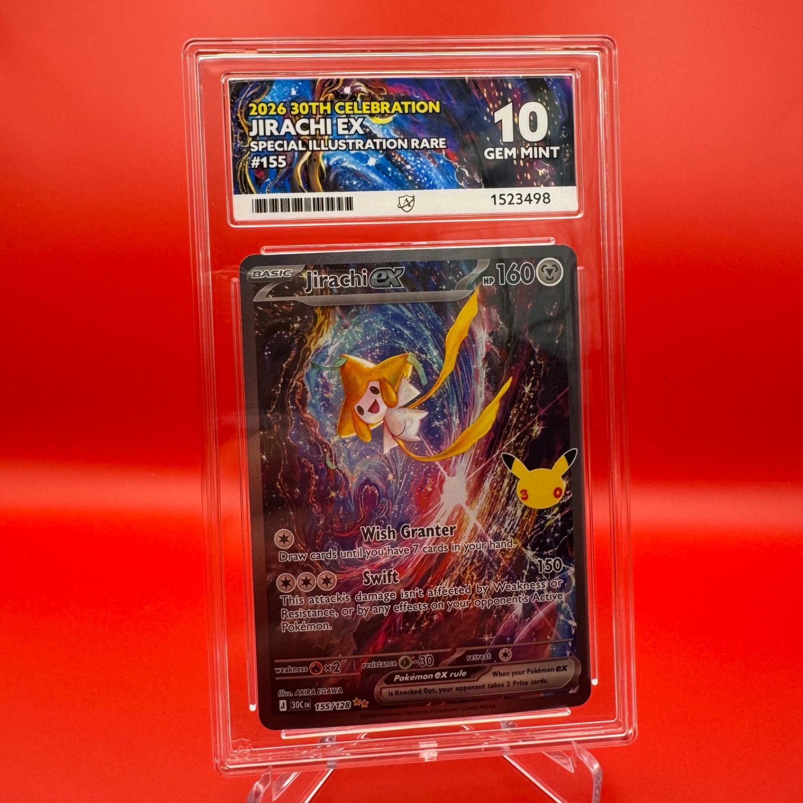 2026 Jirachi EX 155/128 30th Celebrations SIR Pokemon - ACE Gem Mint 10 Perf 10s 2026 Jirachi EX 155/128 30th Celebrations SIR Pokemon - ACE Gem Mint 10 Perf 10s