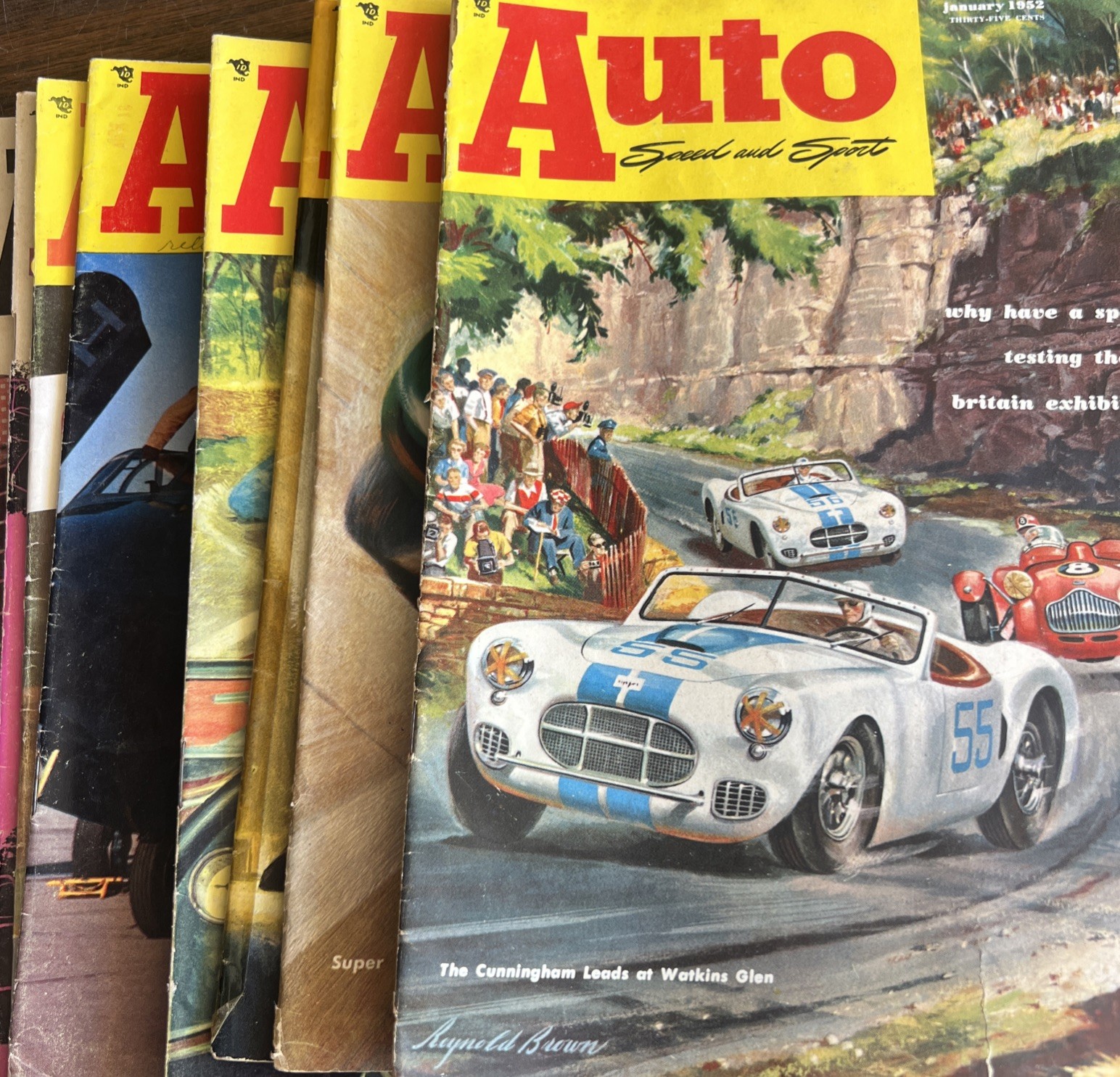 Vintage 1952 Auto Speed and Sport Magazine Lot of 9 Includes Vol 1 No 1 Rare