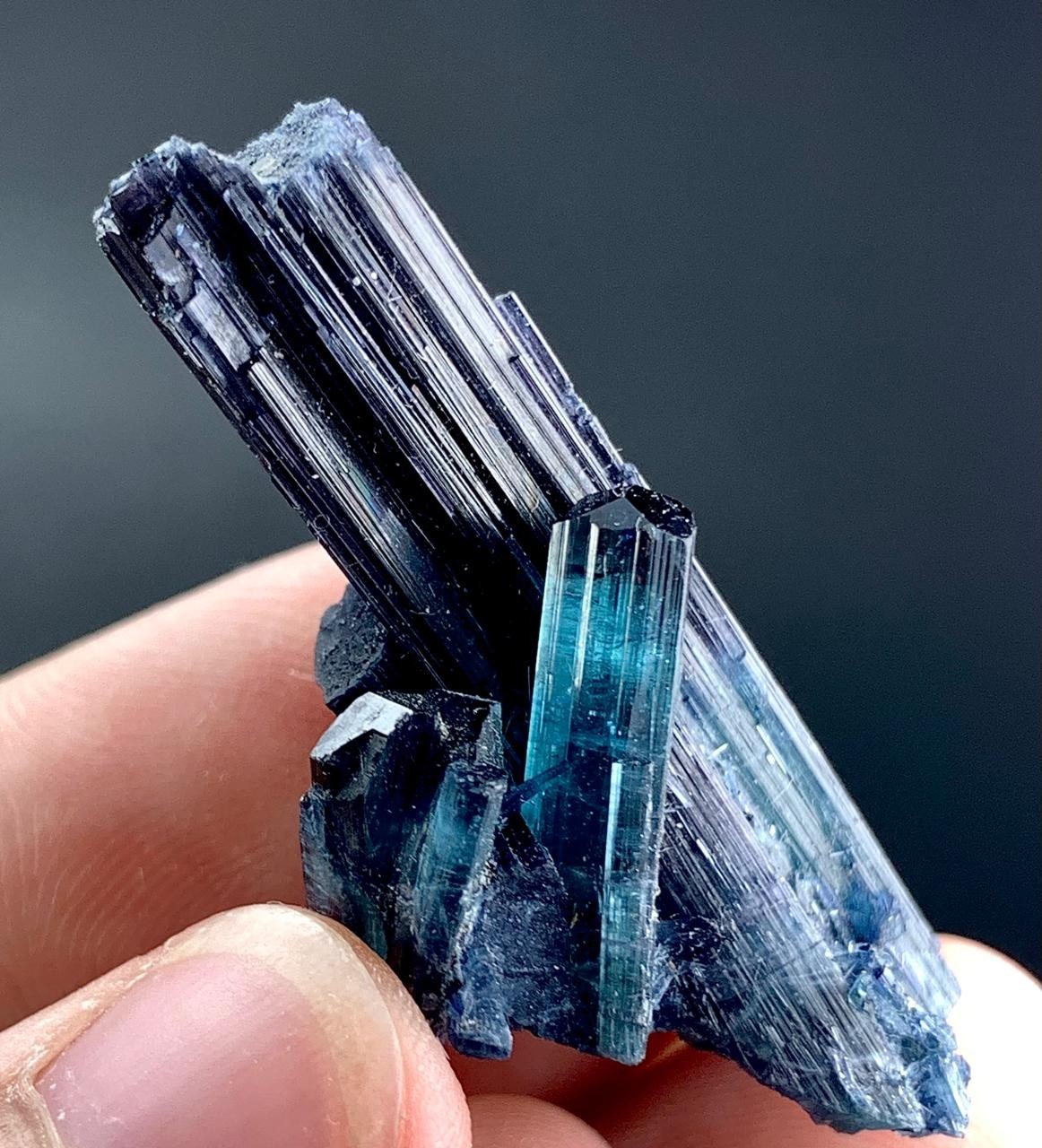 54 Carat Indicolite  Tourmaline Crystal Specimen From Afghanistan