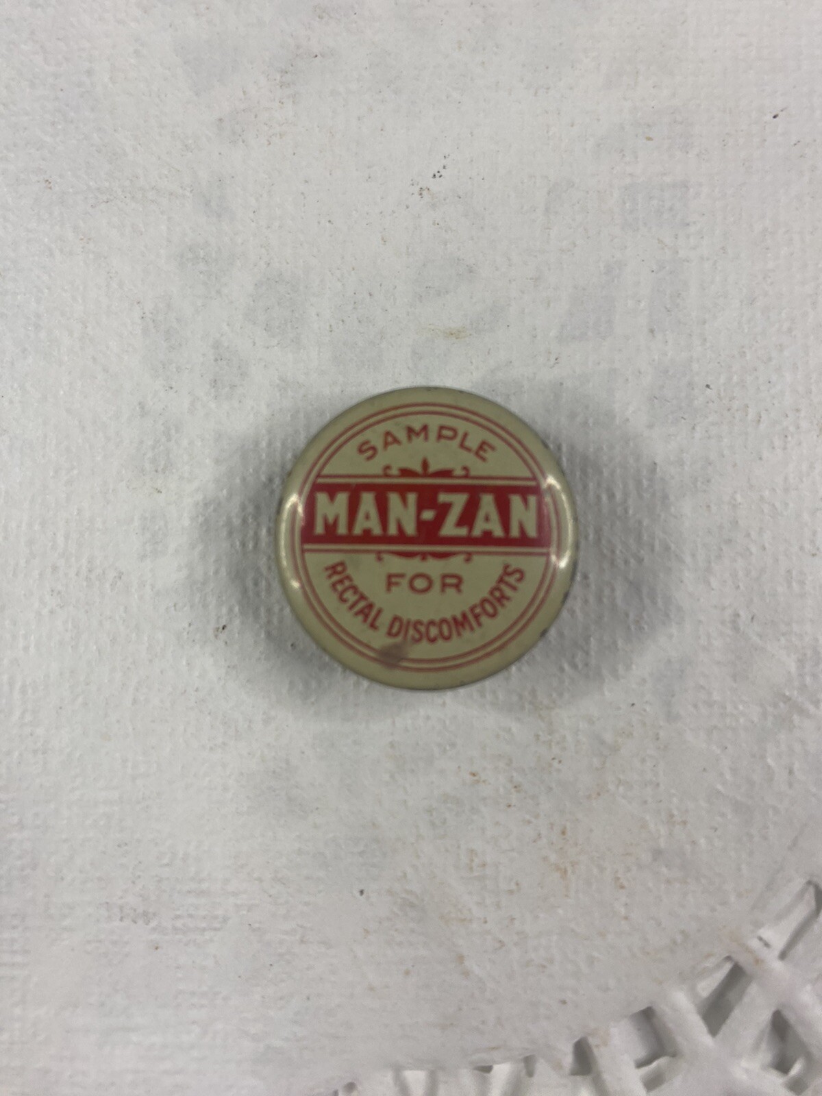 1930’s-40’s Man-Zan Sample Tin 1930’s-40’s Man-Zan Sample Tin