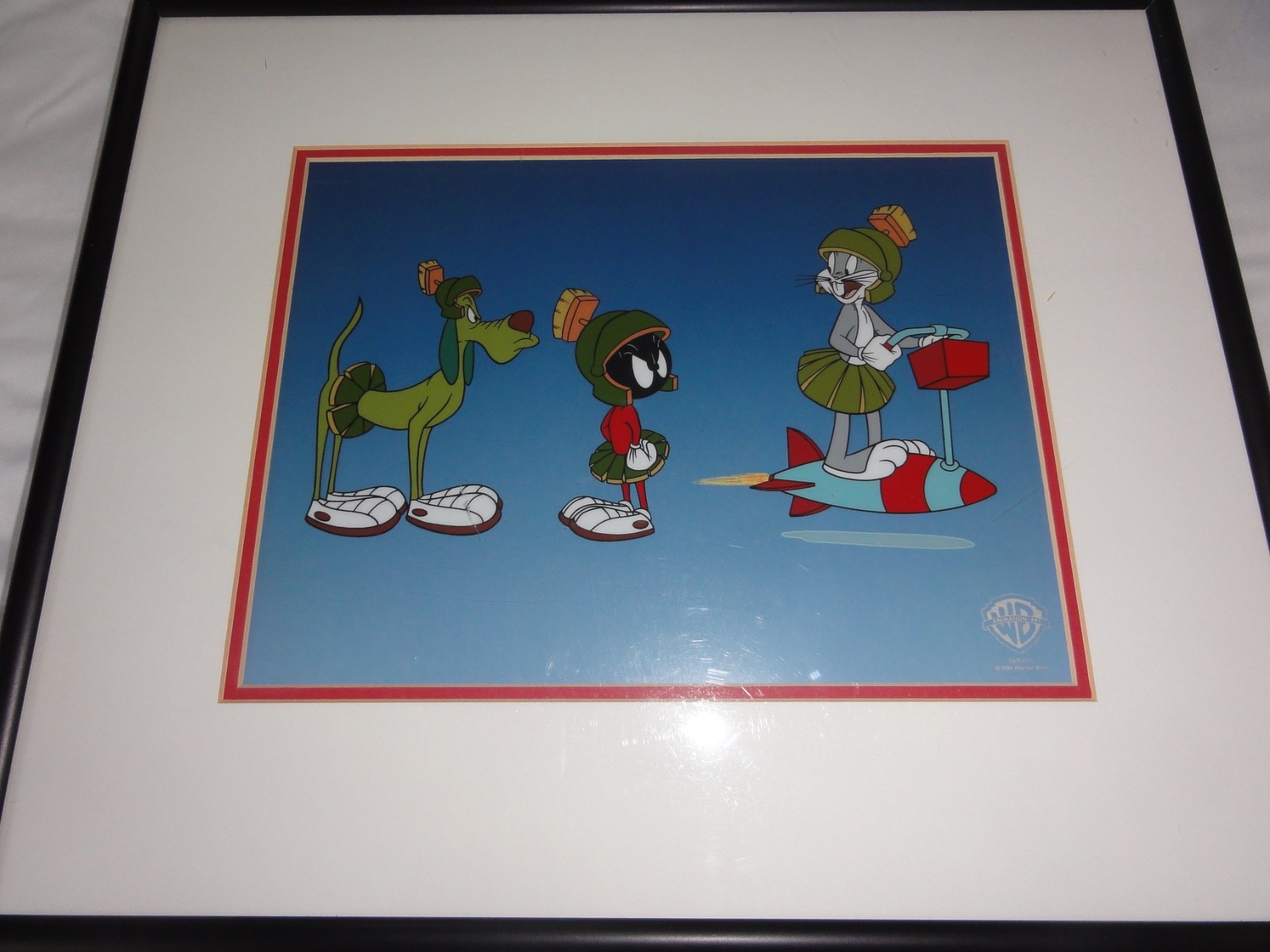 Original Bugs Bunny Marvin Martian Warner Bros Cel Framed Special Delivery 1994