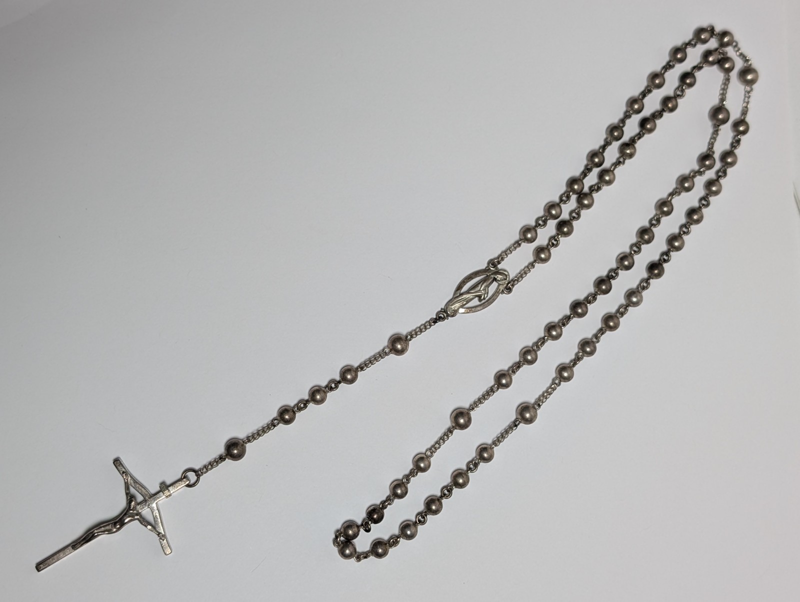 Vintage Creed Sterling Silver Catholic Rosary 38.5g Round 6mm Beads Crucifix 925 Vintage Creed Sterling Silver Catholic Rosary 38.5g Round 6mm Beads Crucifix 925