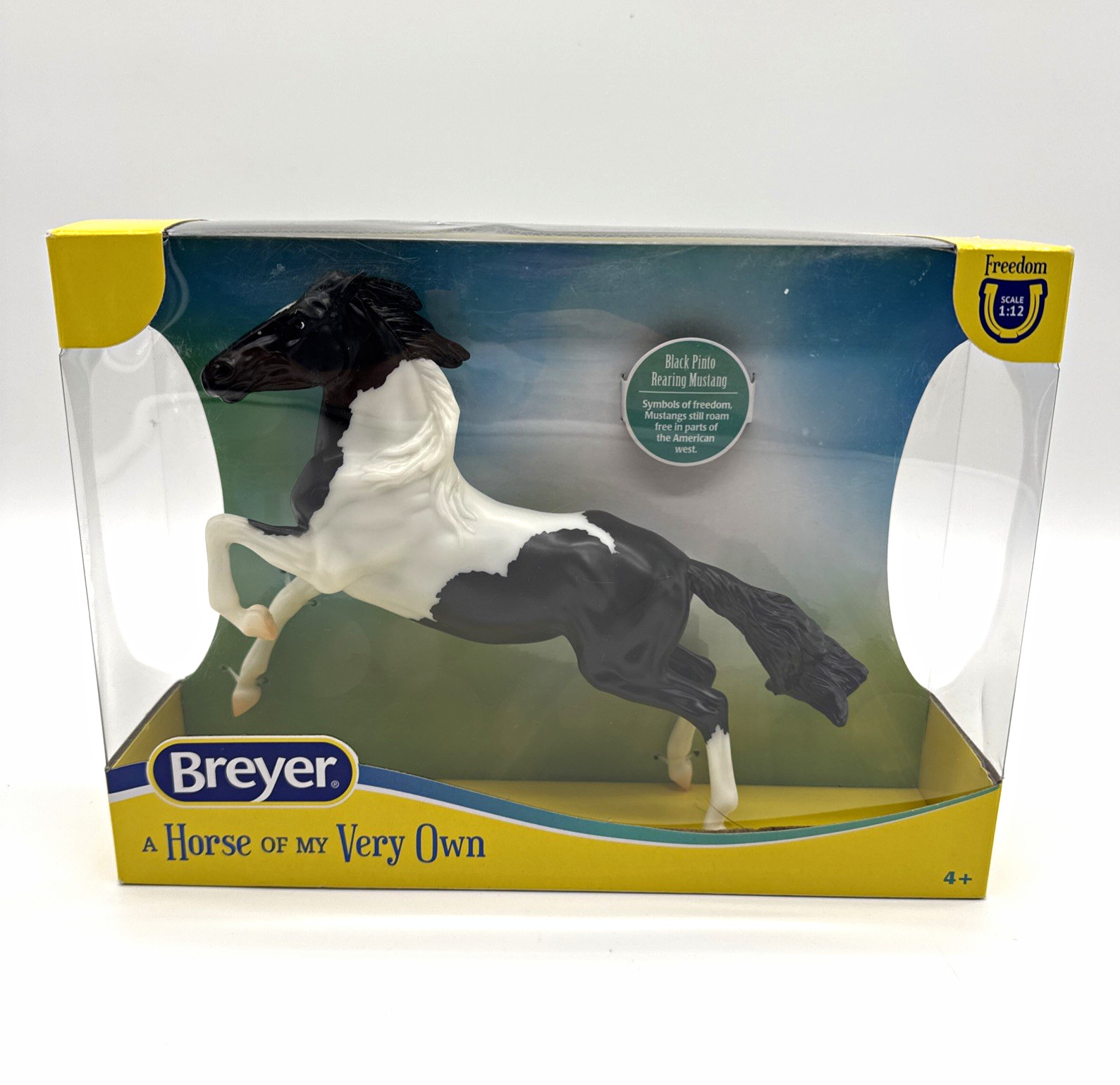 NEW IN BOX Breyer Freedom Series #961 Black Pinto Rearing Mustang. Horses
