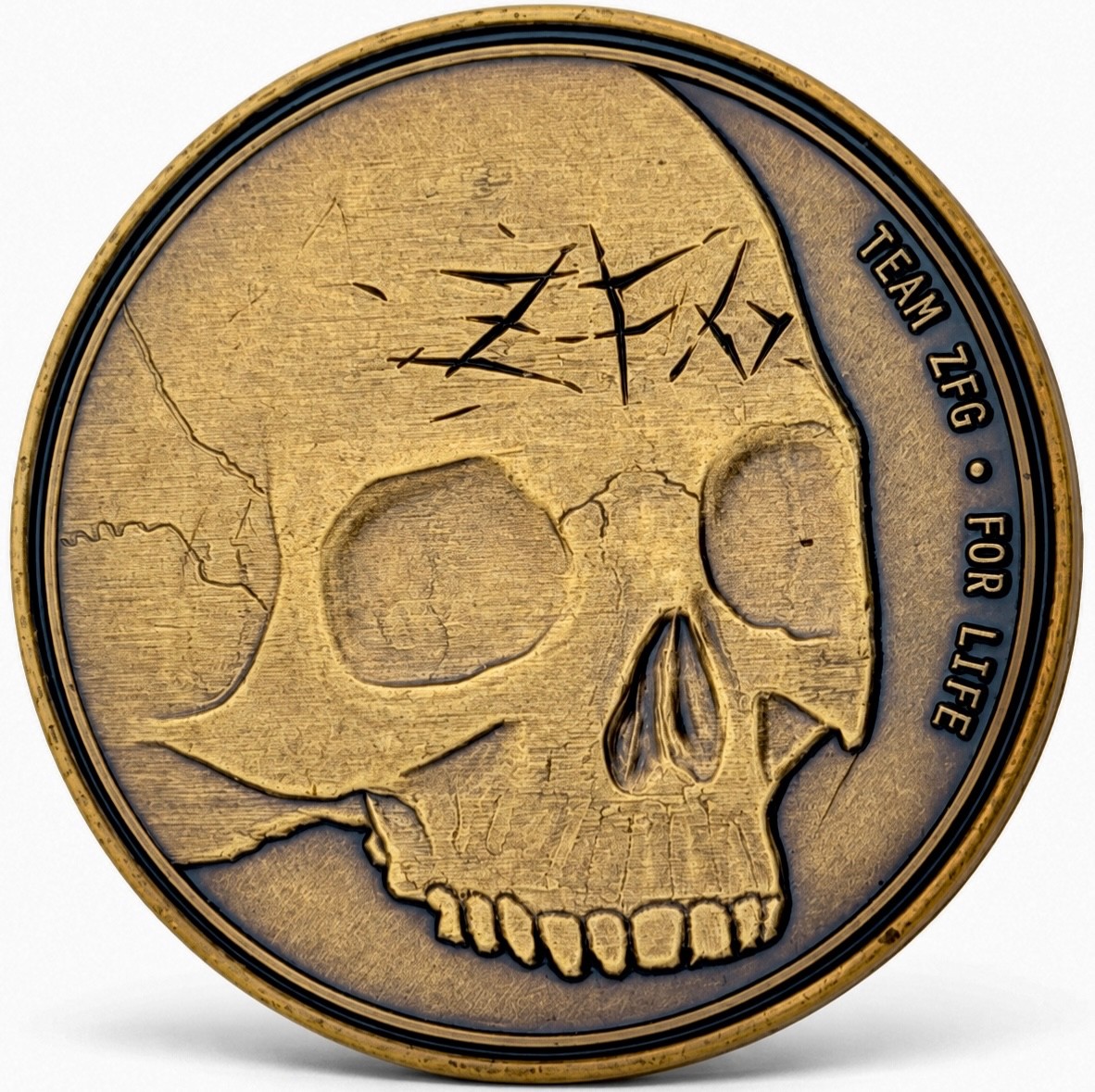 Team ZFG Zero F*cks Given Skull Challenge Coin Official Member Inducted 2019