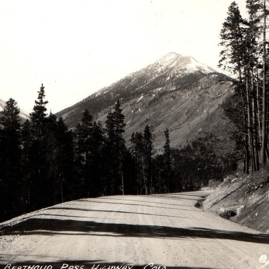c1950s Berthoud Pass Highway CO RPPC Mountain Peaks Pine Forest Sanborn Postcard c1950s Berthoud Pass Highway CO RPPC Mountain Peaks Pine Forest Sanborn Postcard