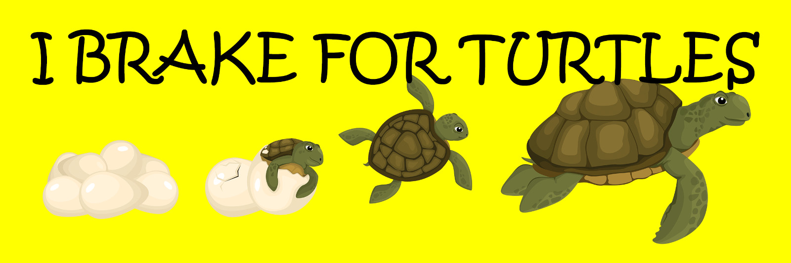 I Brake For Turtles Bumper Sticker Funny Stop for Turtles Critters Animals Decal