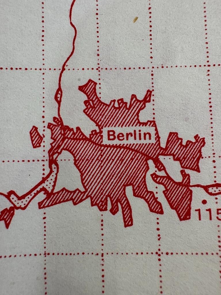 ZZ) 1944 North Germany Berlin Hamburg Denmark Copenhagen RAF Plotting Chart Map
