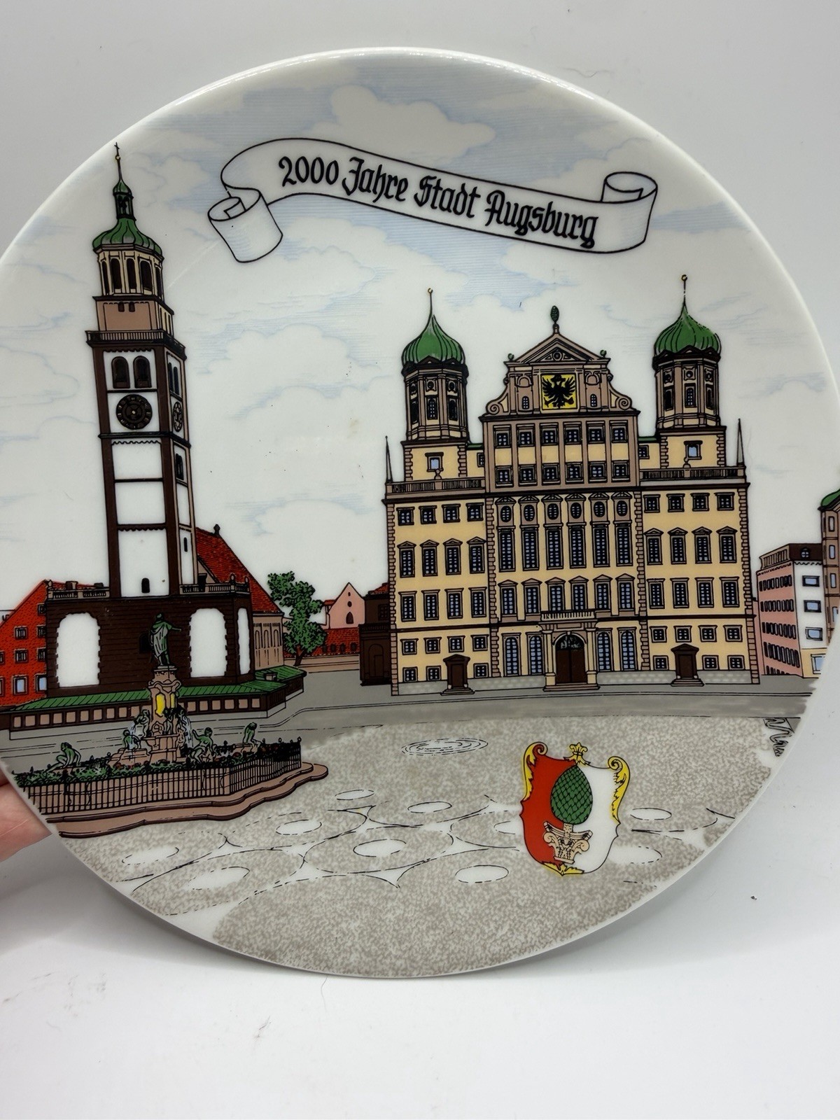 VINTAGE 1985 SPORTBEGEGRUNG 2000 JAHCE STADT AUGSBURG KROSINGSTER BAVARIA PLATE