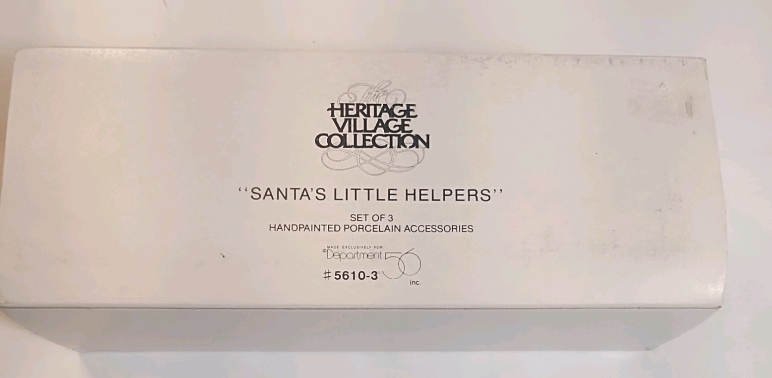 Dept 56 Heritage Village Collection Santa\'s Little Helpers 3pc Set #5610-3