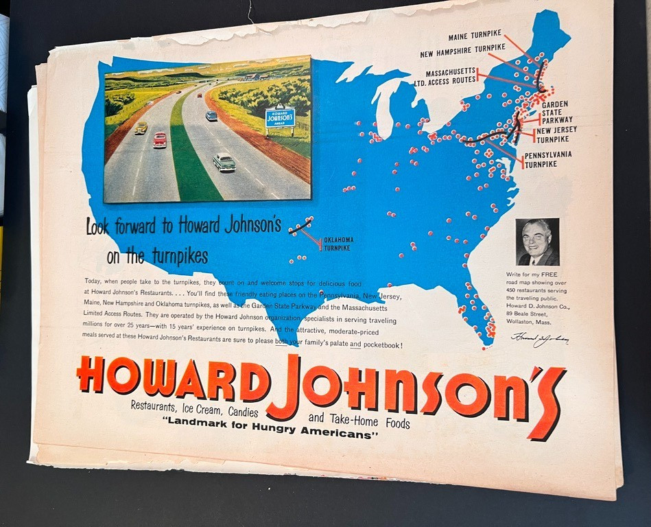 Vintage Howard Johnsons Ad - 1950s Life Magazine 10.5\
