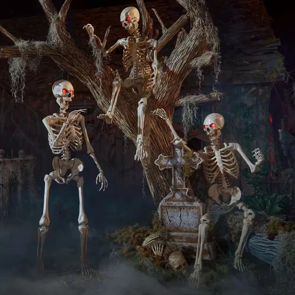 Home Accents 3-Pack 5 Foot LED Ultra Pose-N-Stay Skeleton Home Accents 3-Pack 5 Foot LED Ultra Pose-N-Stay Skeleton