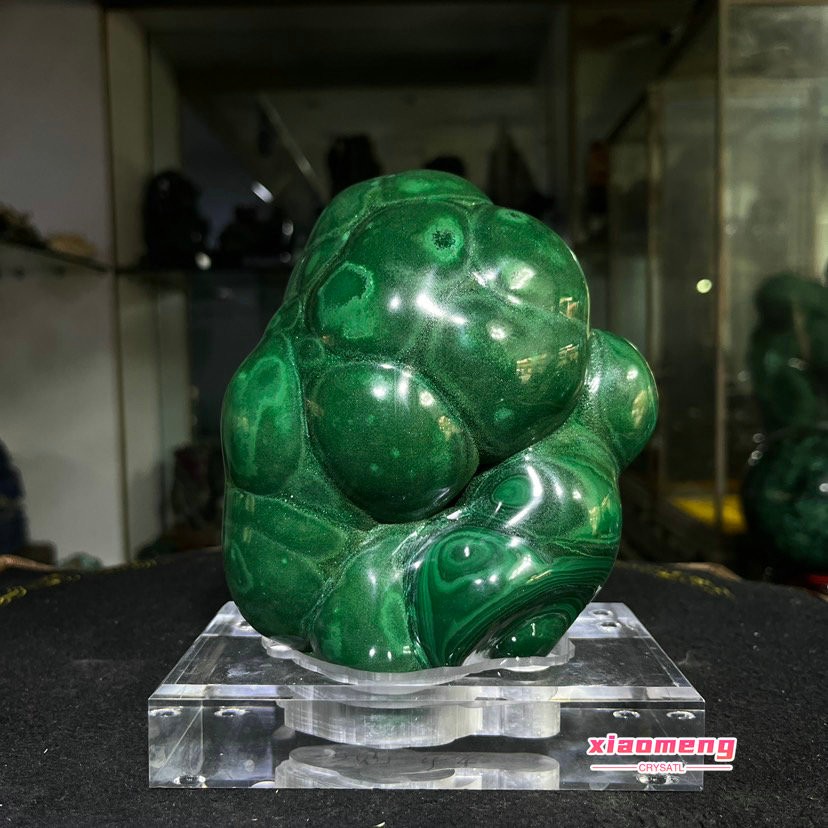 5.5LBPolished Botryoidal Malachite Specimen Natural Green Banded Crystal Healing