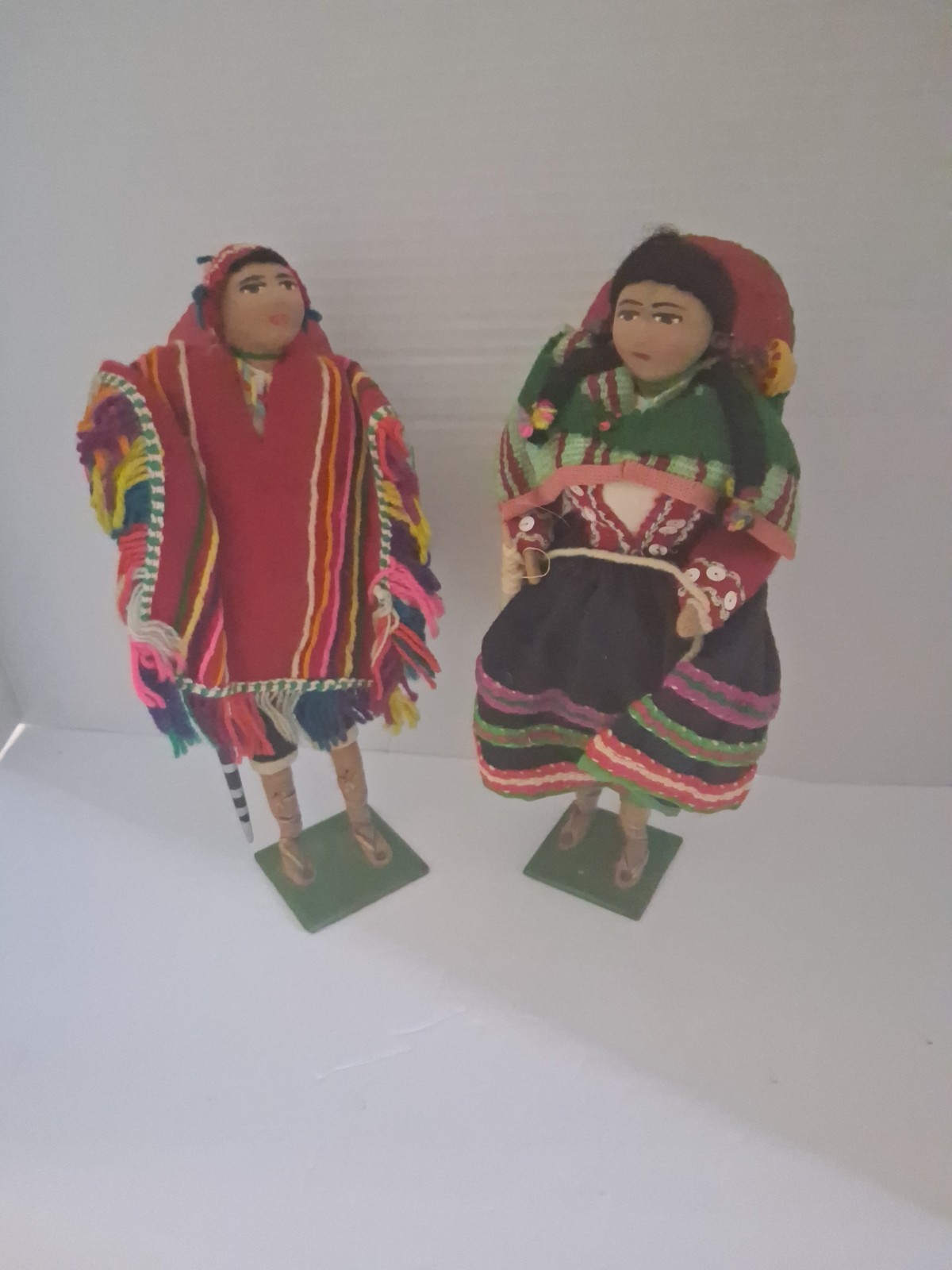 Vntg. Souvenir Family of Dolls Bolivian 11” Handmade/ Embroidered Features. Vntg. Souvenir Family of Dolls Bolivian 11” Handmade/ Embroidered Features.