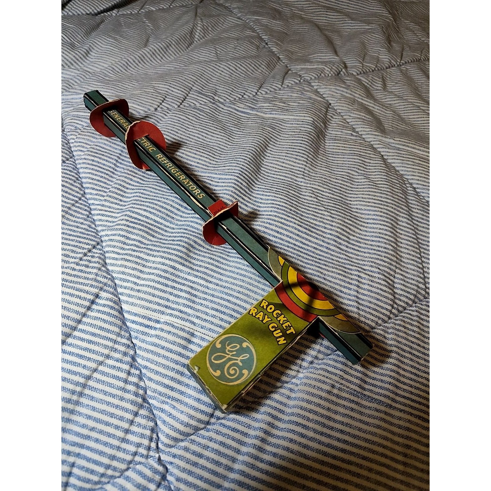 General Electric Refrigerators Rocket Ray Gun Vintage Cardboard Advertising Toy General Electric Refrigerators Rocket Ray Gun Vintage Cardboard Advertising Toy
