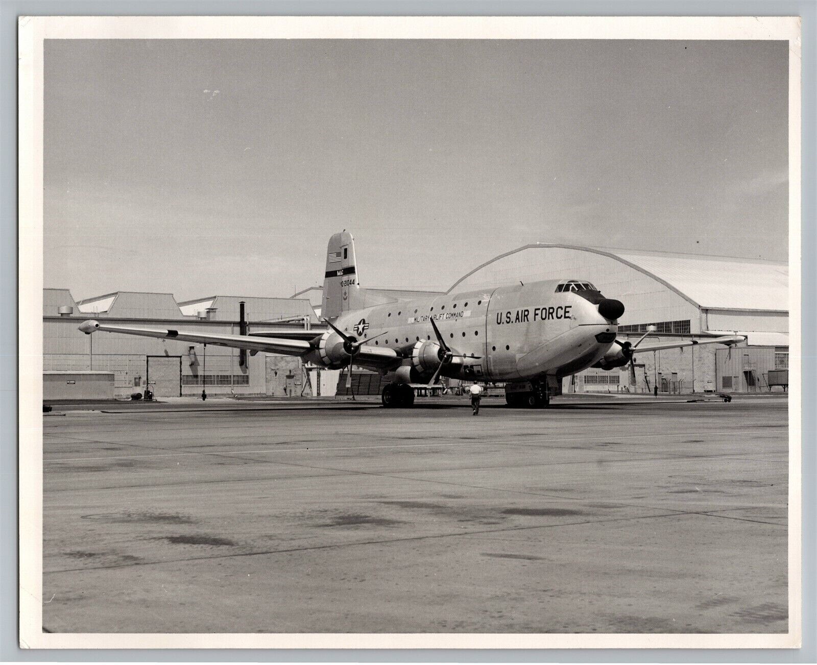 Aviation Douglas C-124 USAF Military Airlift Command B&W Official Photo #1 C8