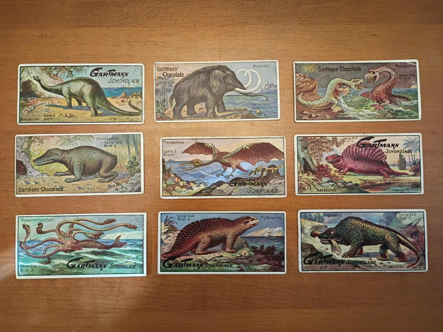 Gartmann early 1900\'s Dinosaur trade cards