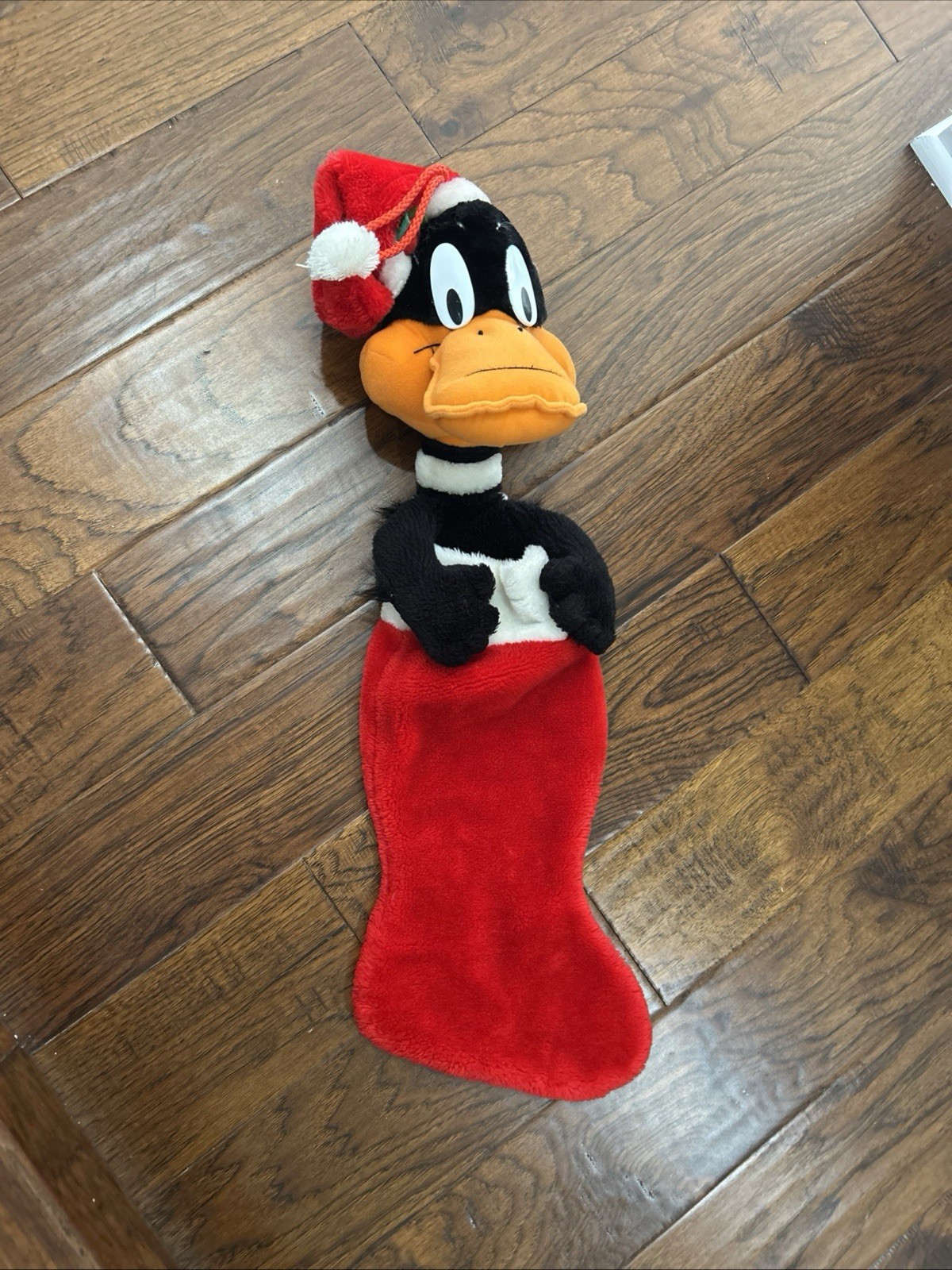 Vintage 1990 Warner Brothers Daffy Duck Christmas Stocking 