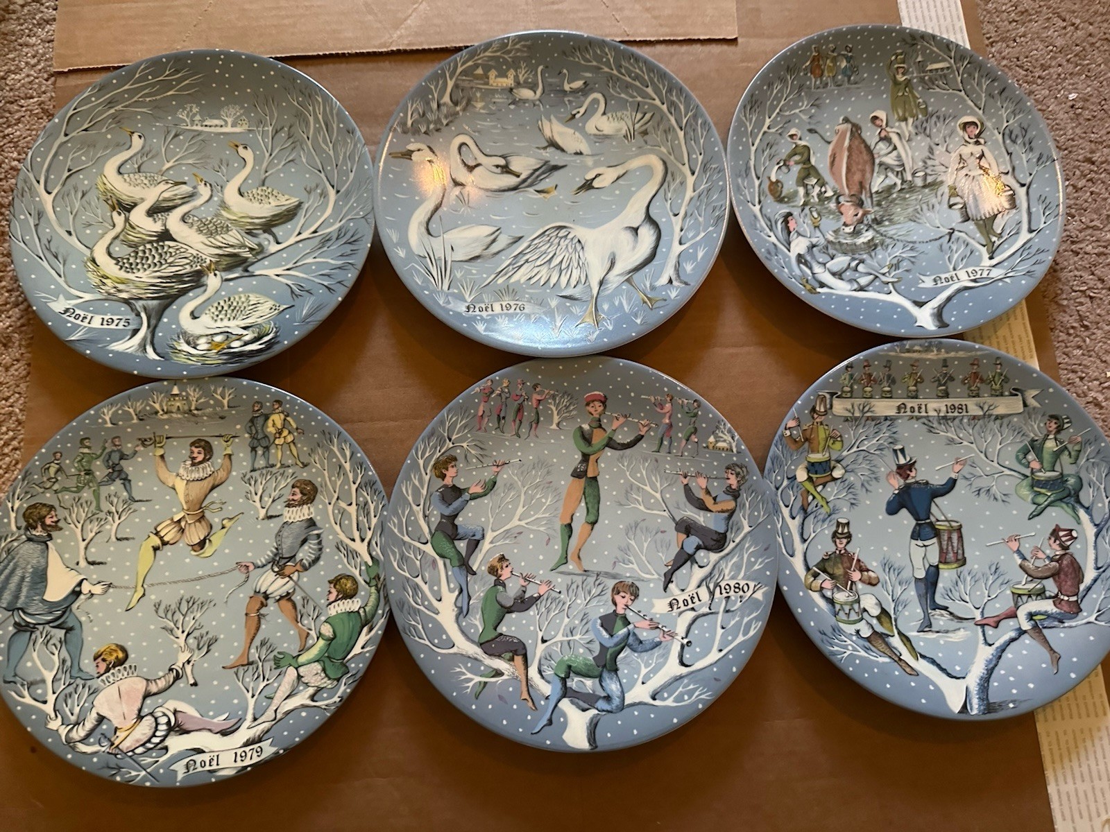 6 Haviland Limoges Plates 12 days of Christmas Vintage 75'76'77'79'80'81 6 Haviland Limoges Plates 12 days of Christmas Vintage 75'76'77'79'80'81